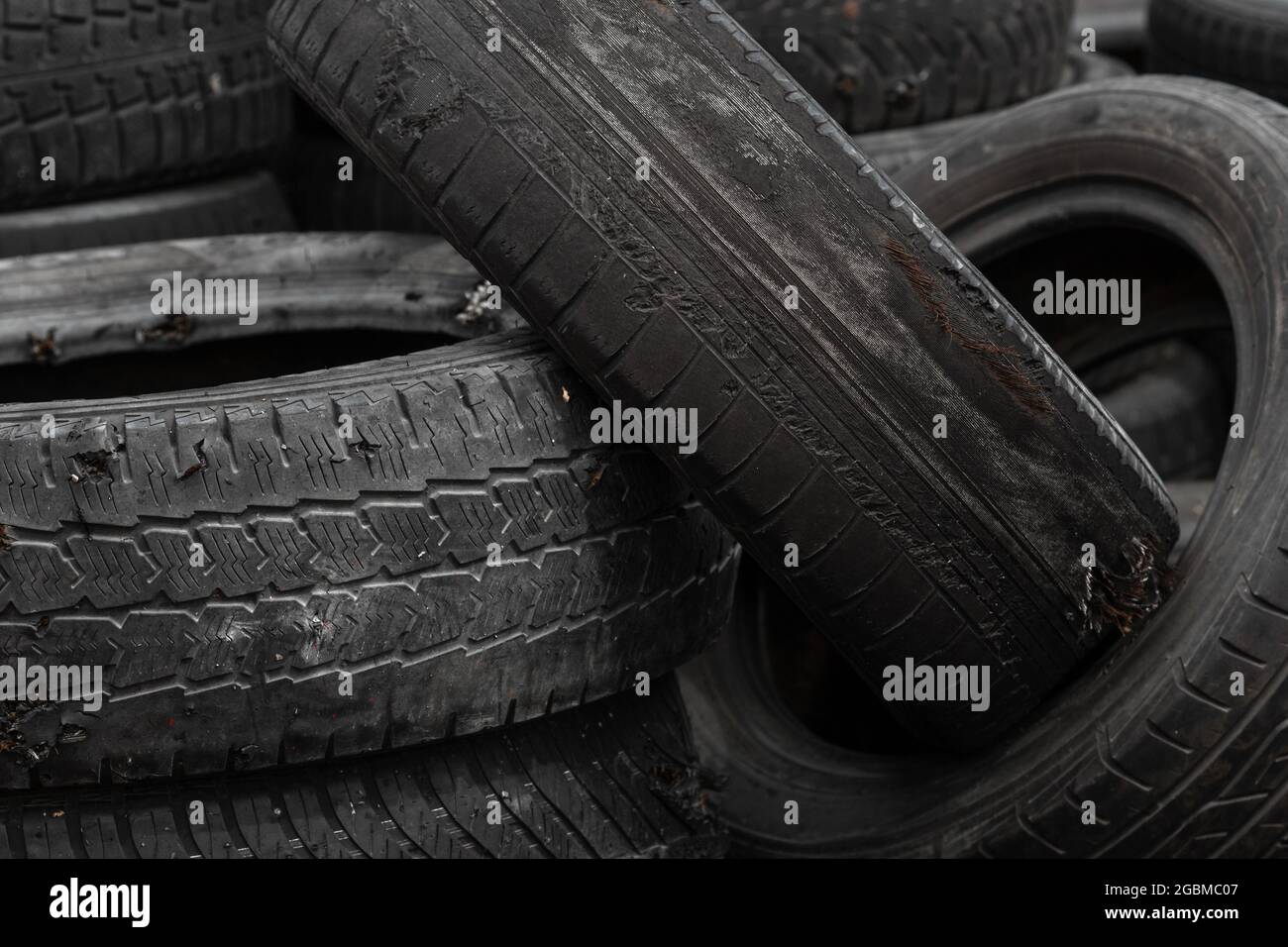 Full frame of old tires Stock Photo