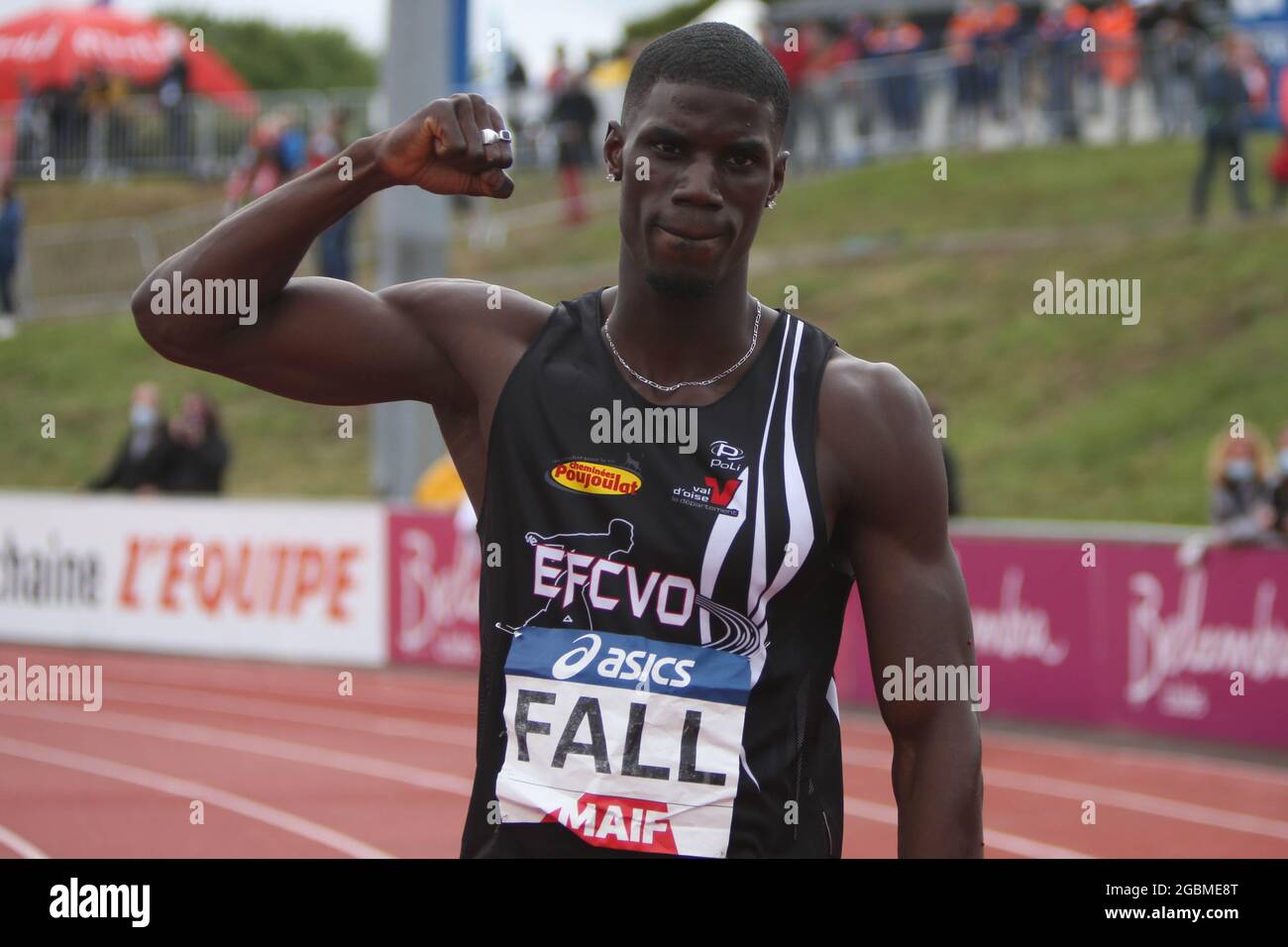 FALL Mouhamadou 200 m Mens during the 2021 Athletics French championships  on June 25, 2021 at Josette et Roger Mikulak stadium in Angers, France -  Photo Laurent Lairys / DPPI Stock Photo - Alamy
