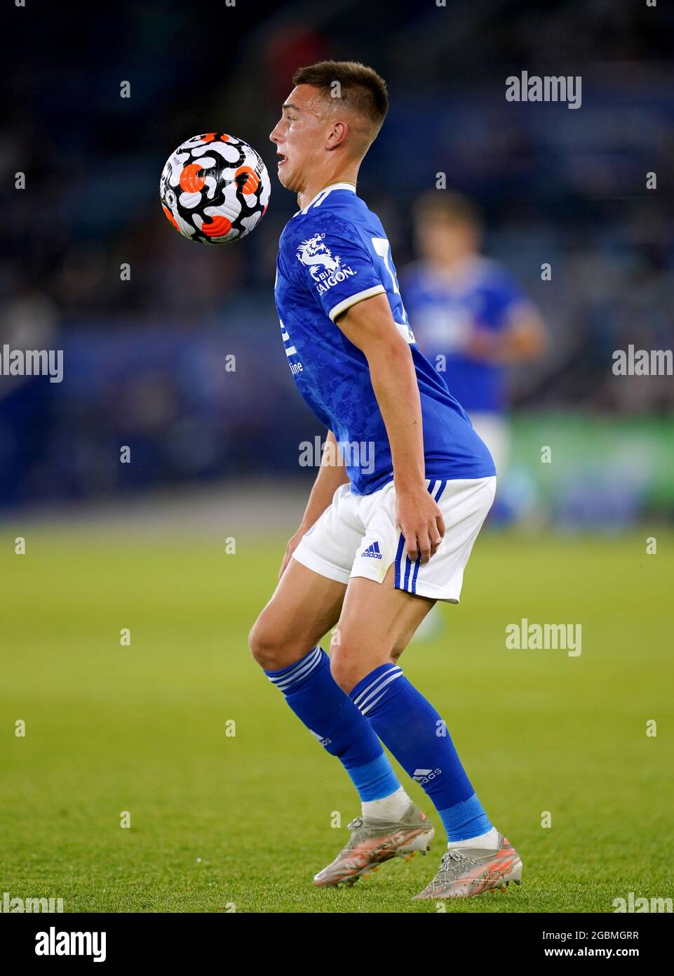 Leicester City's Luke Thomas during the Pre-Season Friendly match at The King Power Stadium, Leicester. Picture date: Wednesday August 4, 2021. Stock Photo