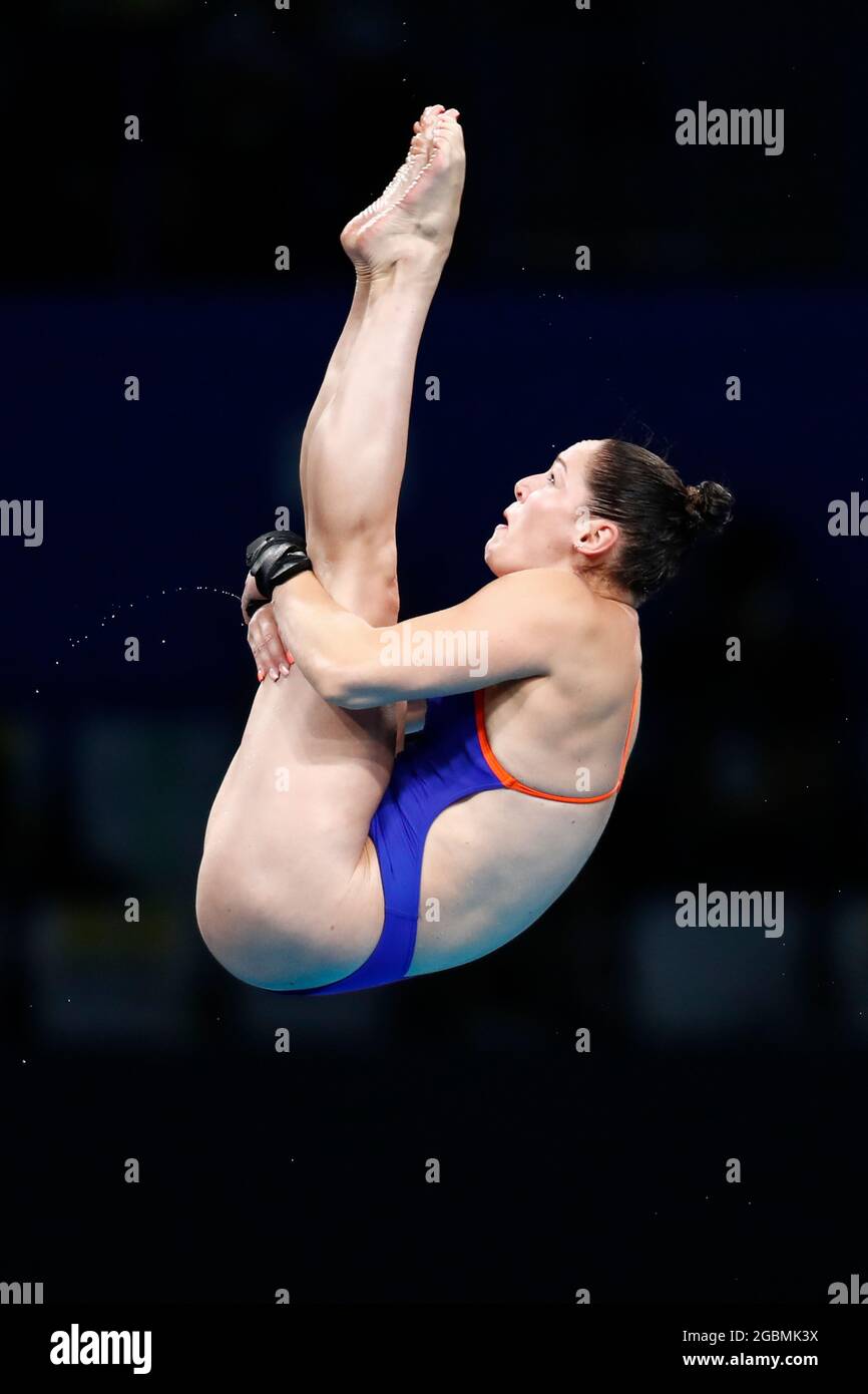 Tokyo, Japan. 4th Aug, 2021. CELINE VAN DUIJN (NED) competes in the Women's 10m Platform Preliminary during the Tokyo 2020 Olympic Games at Tokyo Aquatics Centre. (Credit Image: © Rodrigo Reyes Marin/ZUMA Press Wire) Stock Photo