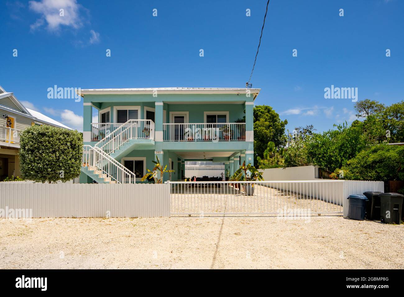 Key Largo, FL, USA - August 1, 2021: Style of homes in Key LArgo Florida Keys USA Stock Photo