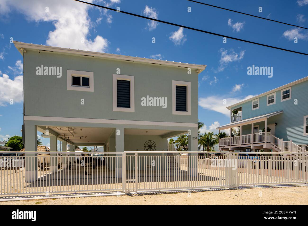 Key Largo, FL, USA - August 1, 2021: Style of homes in Key LArgo Florida Keys USA Stock Photo