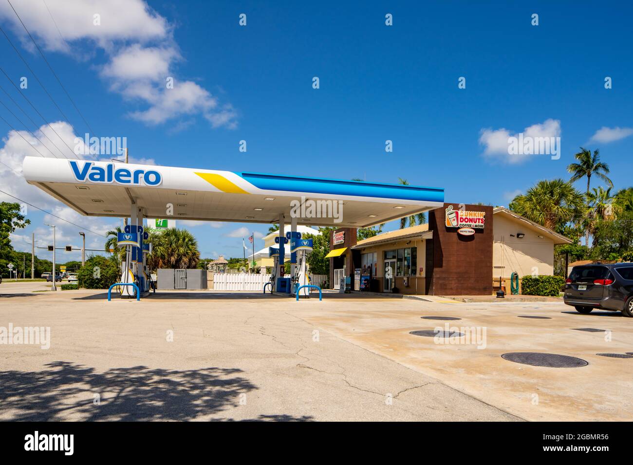 key Largo, FL, USA August 1, 2021 Photo of a Valero Gas Station in