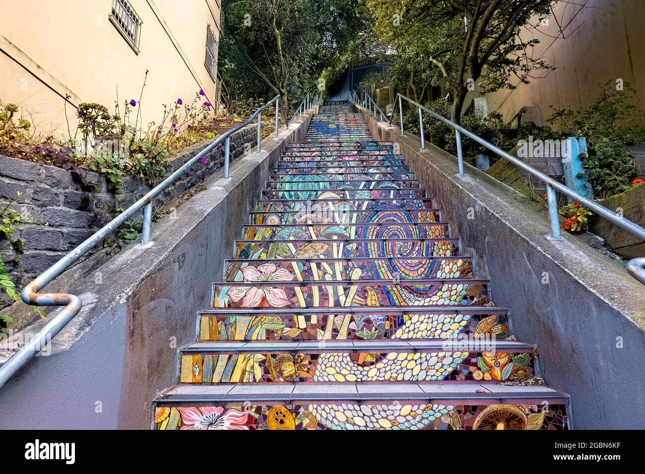 The Hidden Garden steps, San Francisco, California, U.S.A Stock Photo ...