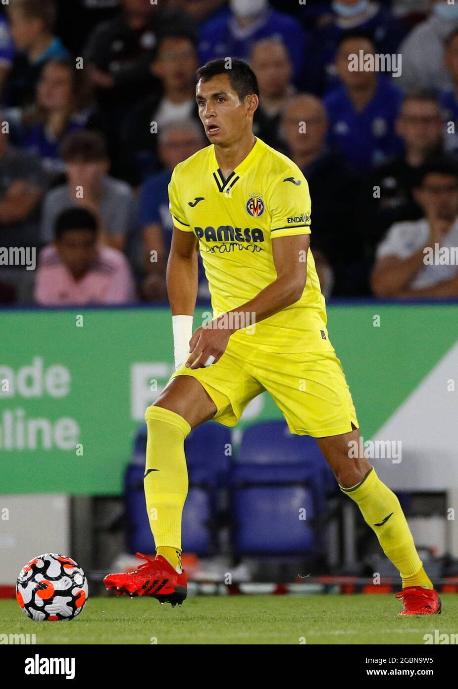 Leicester, England, 4th August 2021.  Aissa Mandi of Villarreal during the Pre Season Friendly match at the King Power Stadium, Leicester. Picture credit should read: Darren Staples / Sportimage Stock Photo