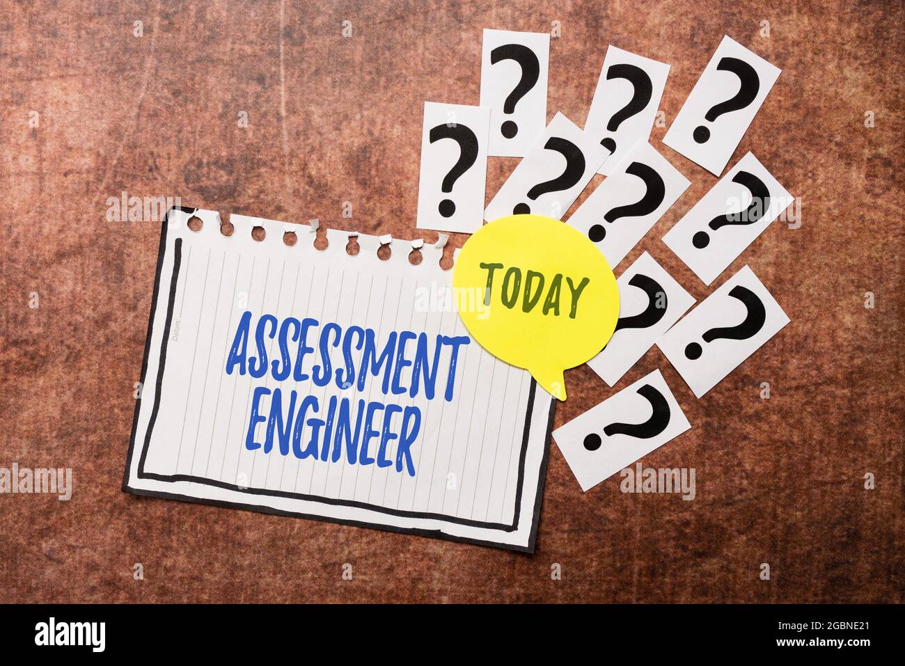 Text sign showing Assessment Engineer. Word Written on gives solutions ...