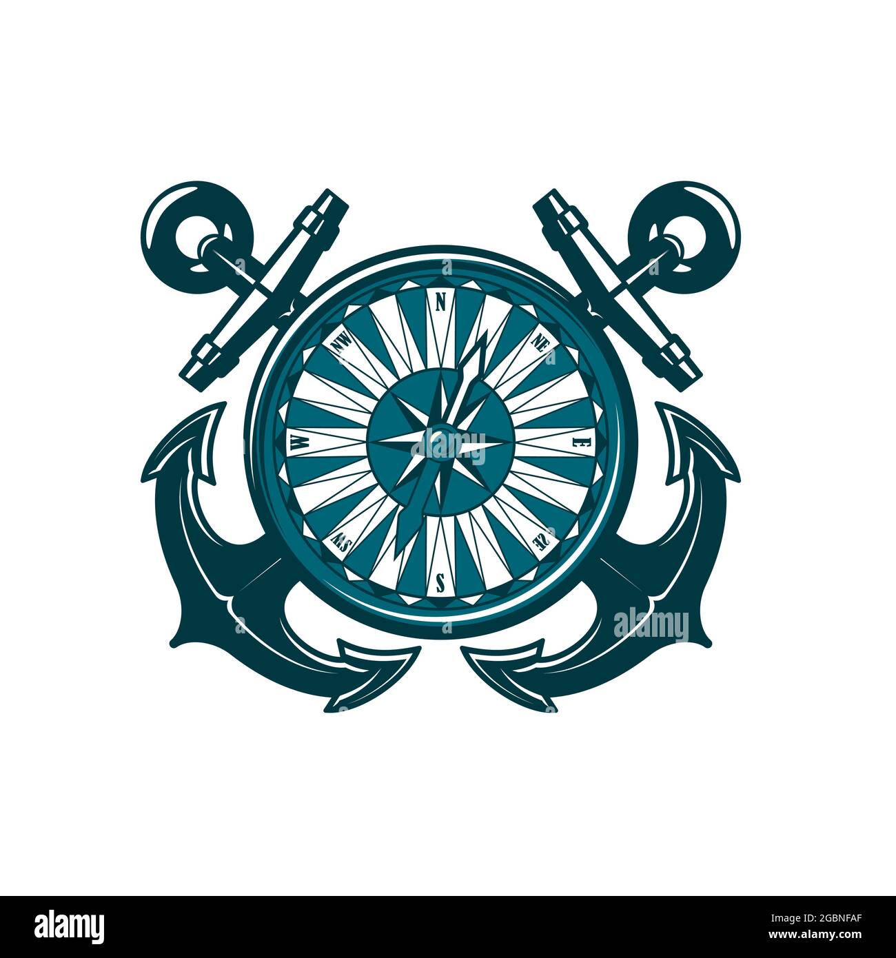 Nautical Anchor, Sea Ship Rope and Chain Icons, Vectors