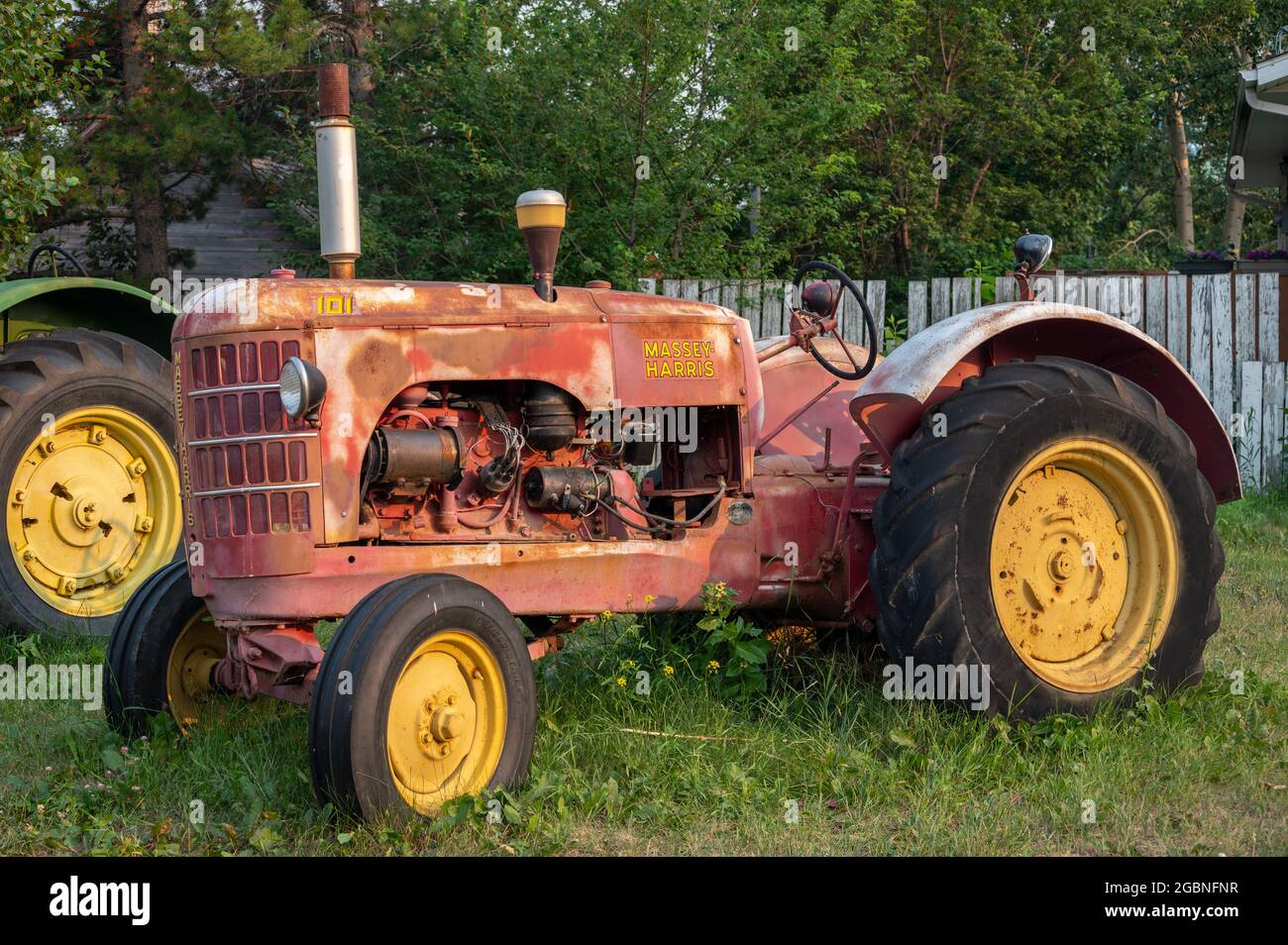 Rosebud, Alberta July 23, 2021 Old Massey Harris tractor accros from