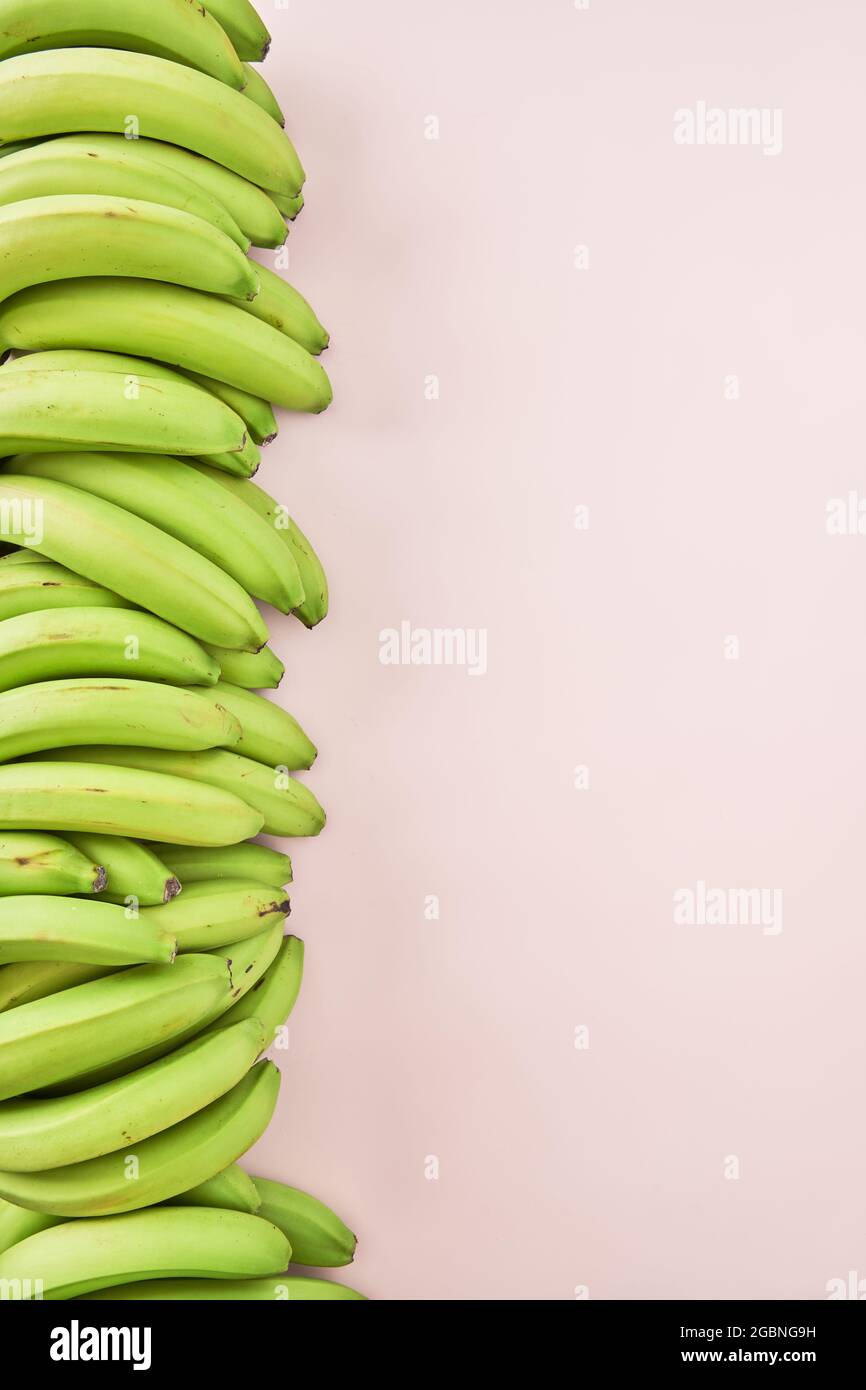 Bananas on pink background Stock Photo