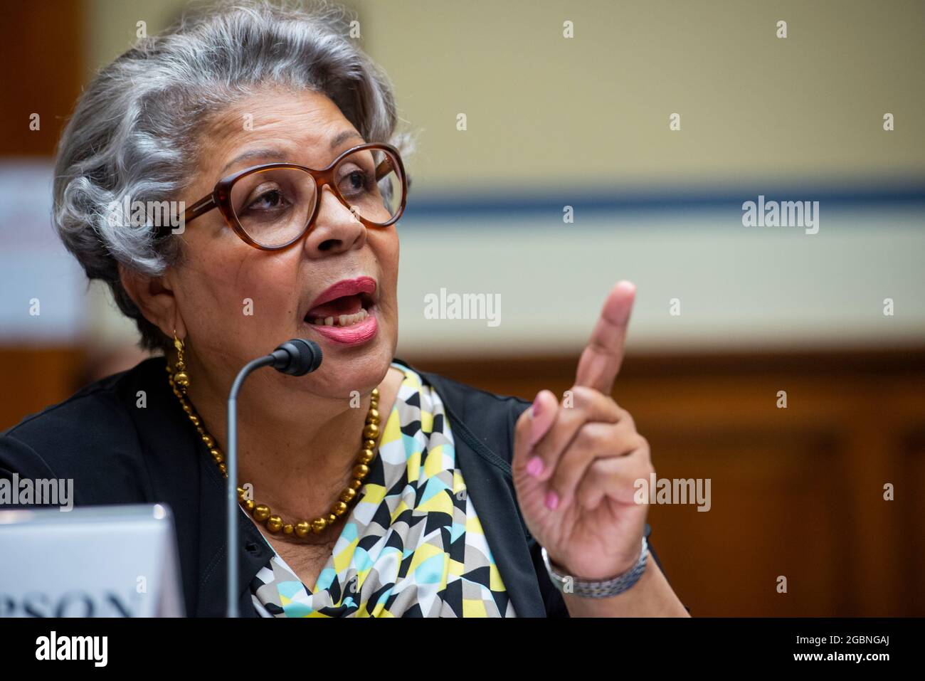 Washington, United States Of America. 29th July, 2021. Senfronia Thompson, Texas State Representative, Member, Select Committee on Constitutional Rights and Remedies, appears before a House Committee on Oversight and Reform hearing on Democracy in Danger: The Assault on Voting Rights in Texas, in the Rayburn House Office Building in Washington, DC, Thursday, July 29, 2021. Credit: Rod Lamkey/CNP/AdMedia/Newscom/Alamy Live News Stock Photo