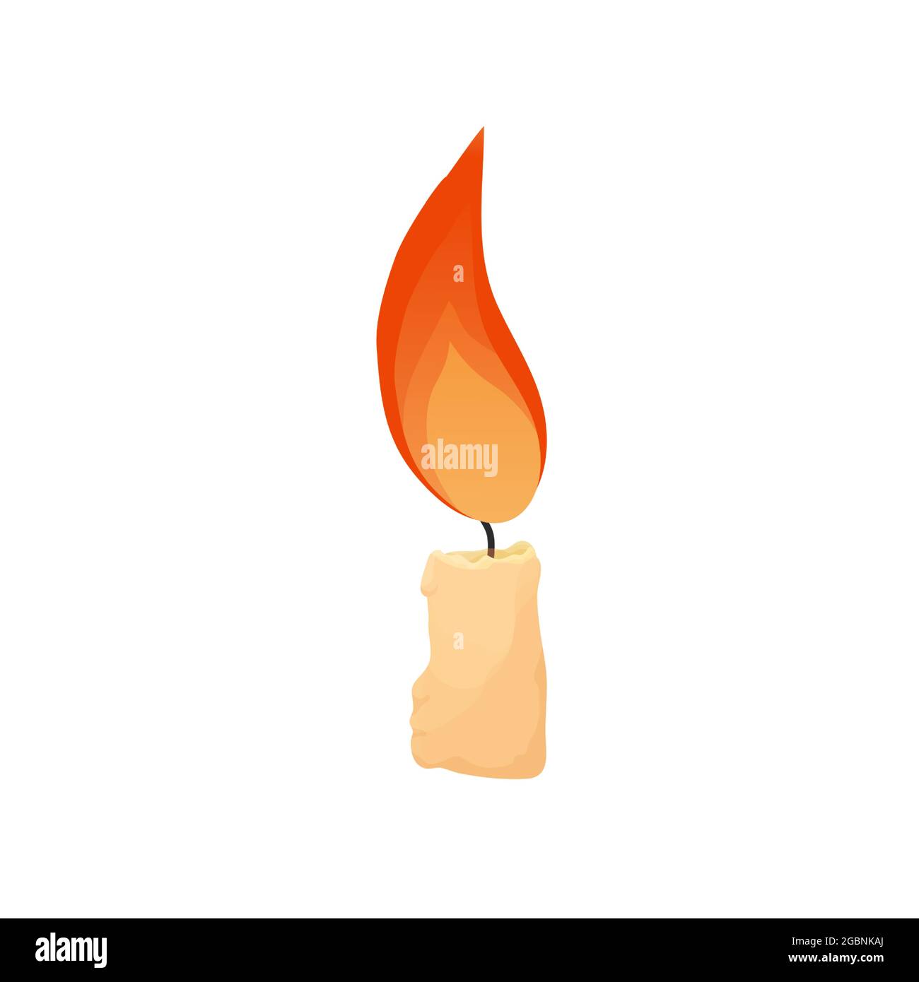 Candle with fire in cartoon style isolated on white background. Mystic,  magic decoration. . Vector illustration Stock Vector Image & Art - Alamy