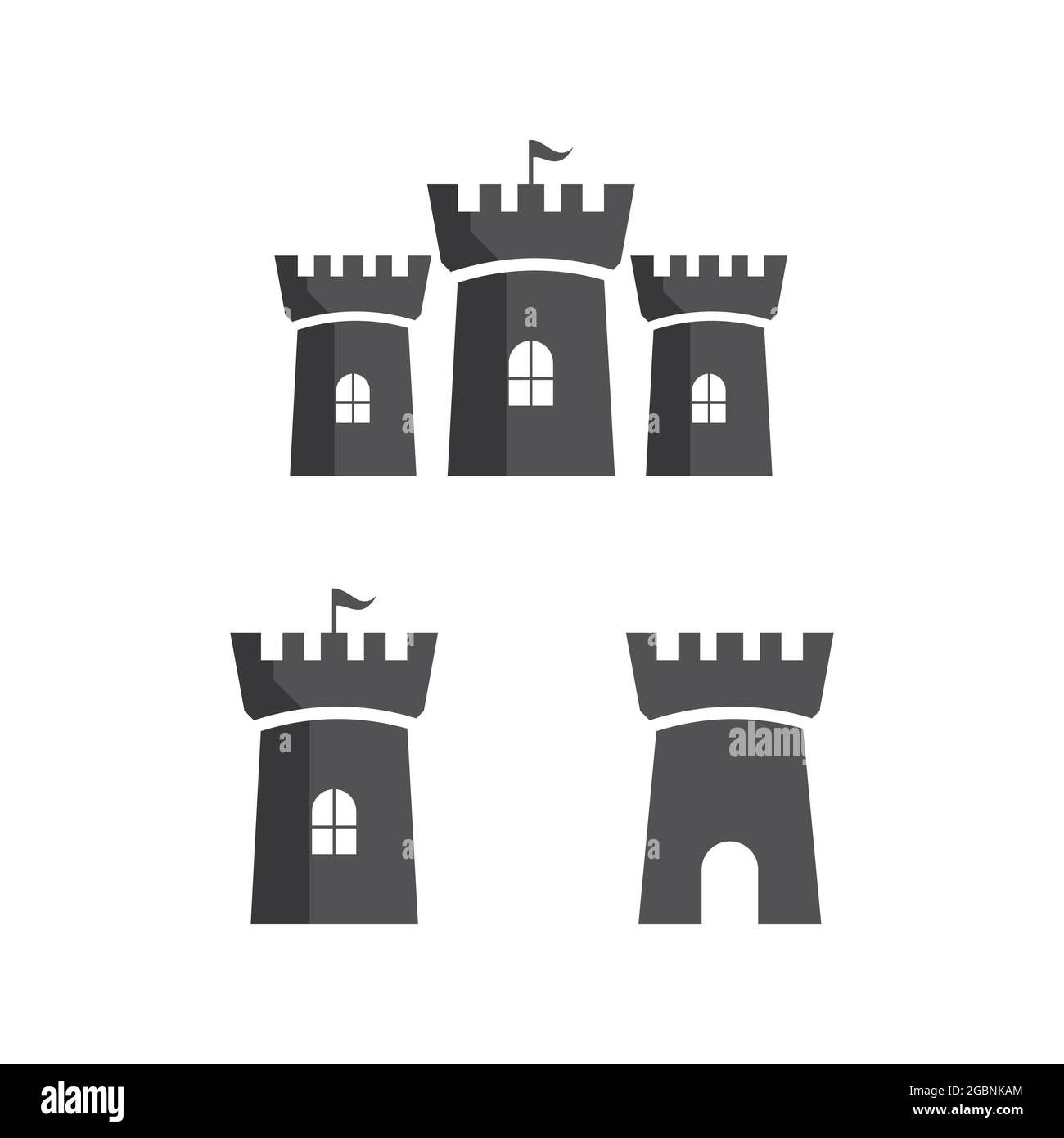 Castle building vector illustration icon Template design Stock Vector ...