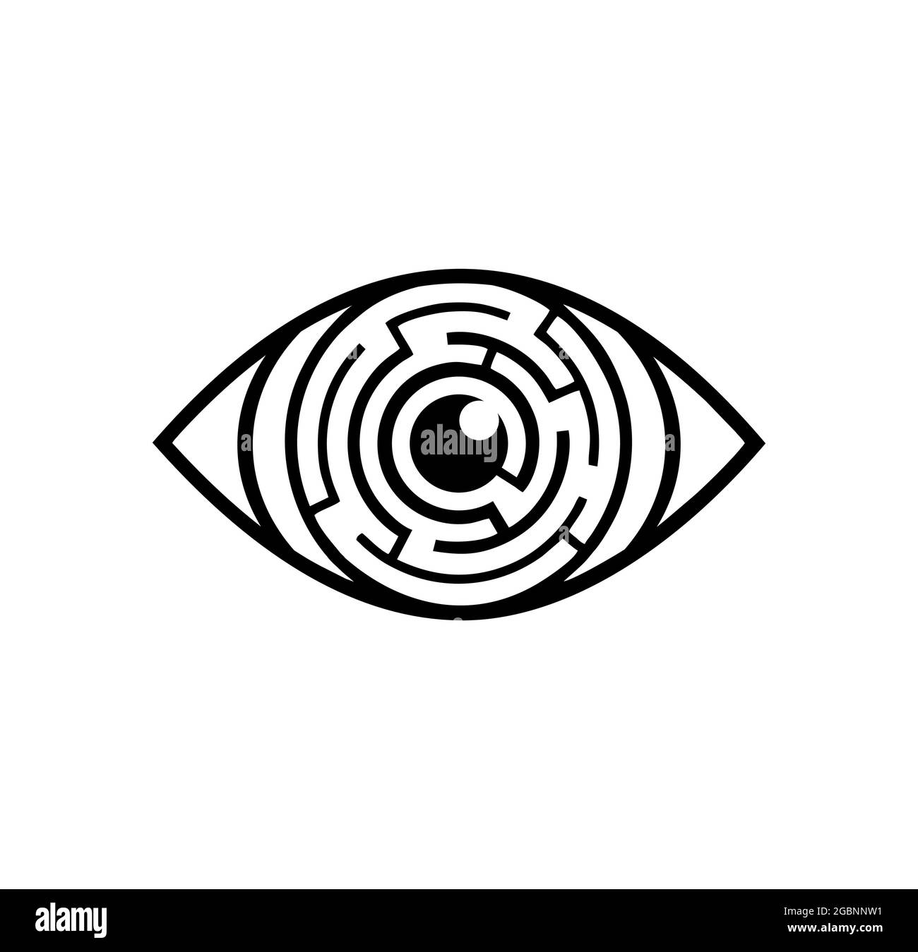 A Vector Illustration of Iris Labyrinth Eye Logo Sign Stock Vector