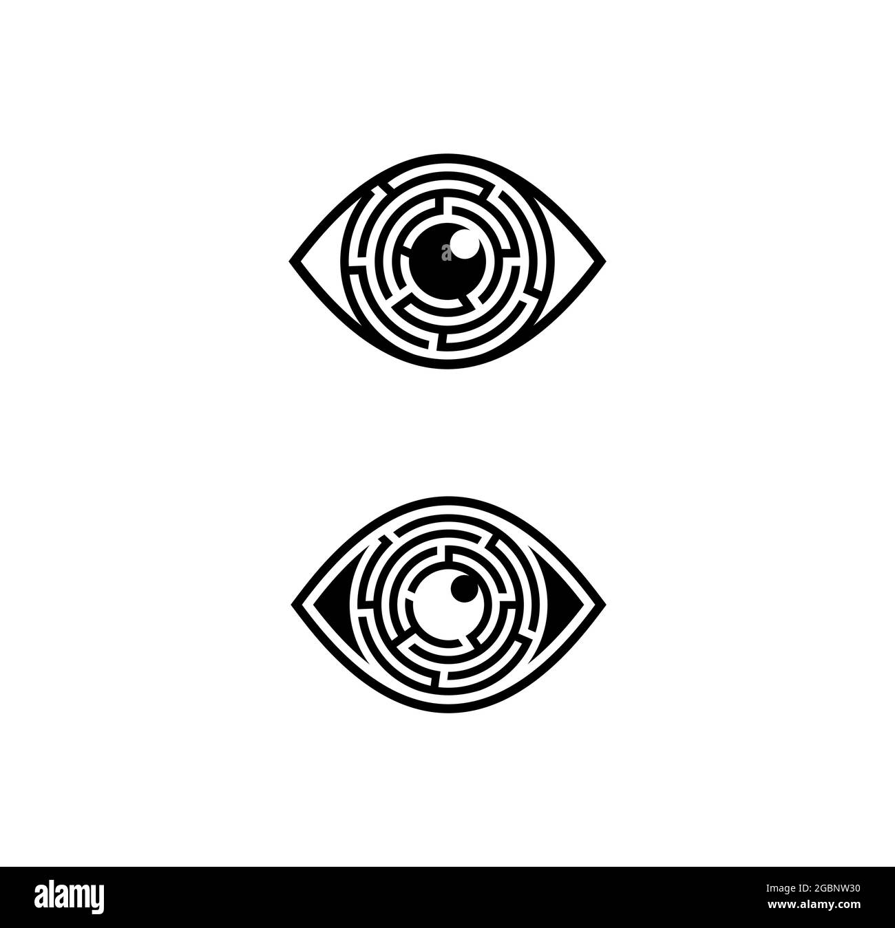 A vector Illustration of Circle Labyrinth Eye Vector Sign Stock Vector