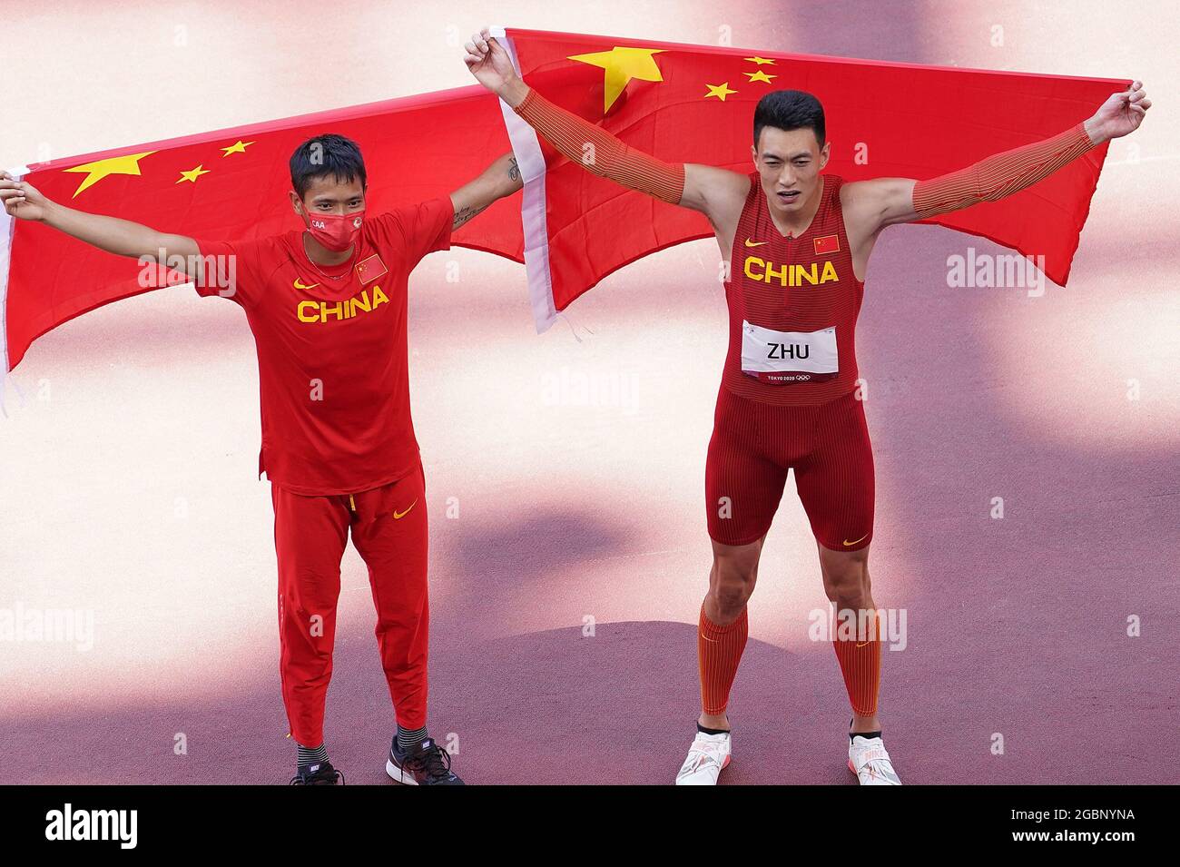 Tokyo, Japan. 5th Aug, 2021. Zhu Yaming (R) and Fang Yaoqing of China