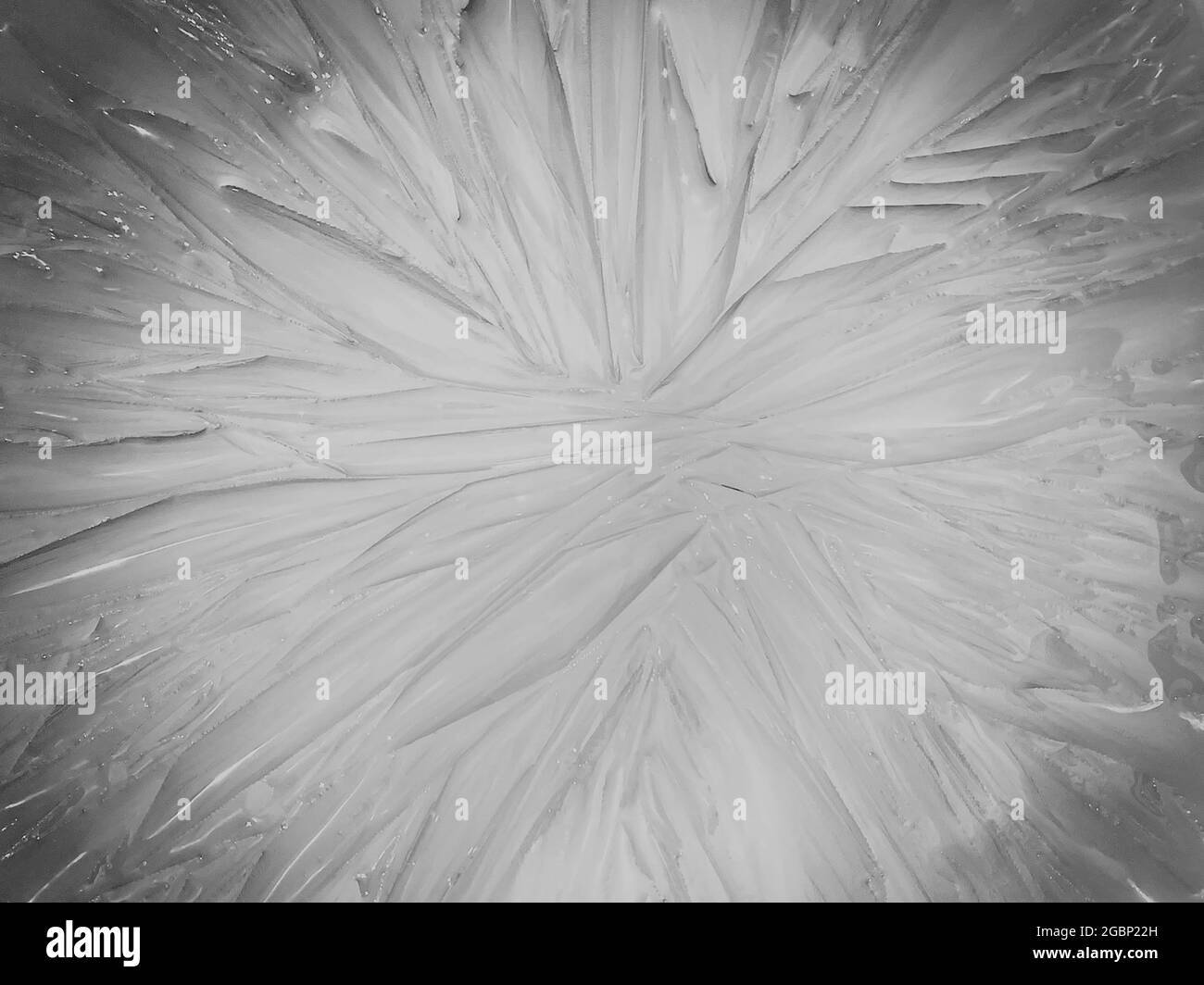 Ice crystal texture. transparent ice crystals cracked background. Stock Photo
