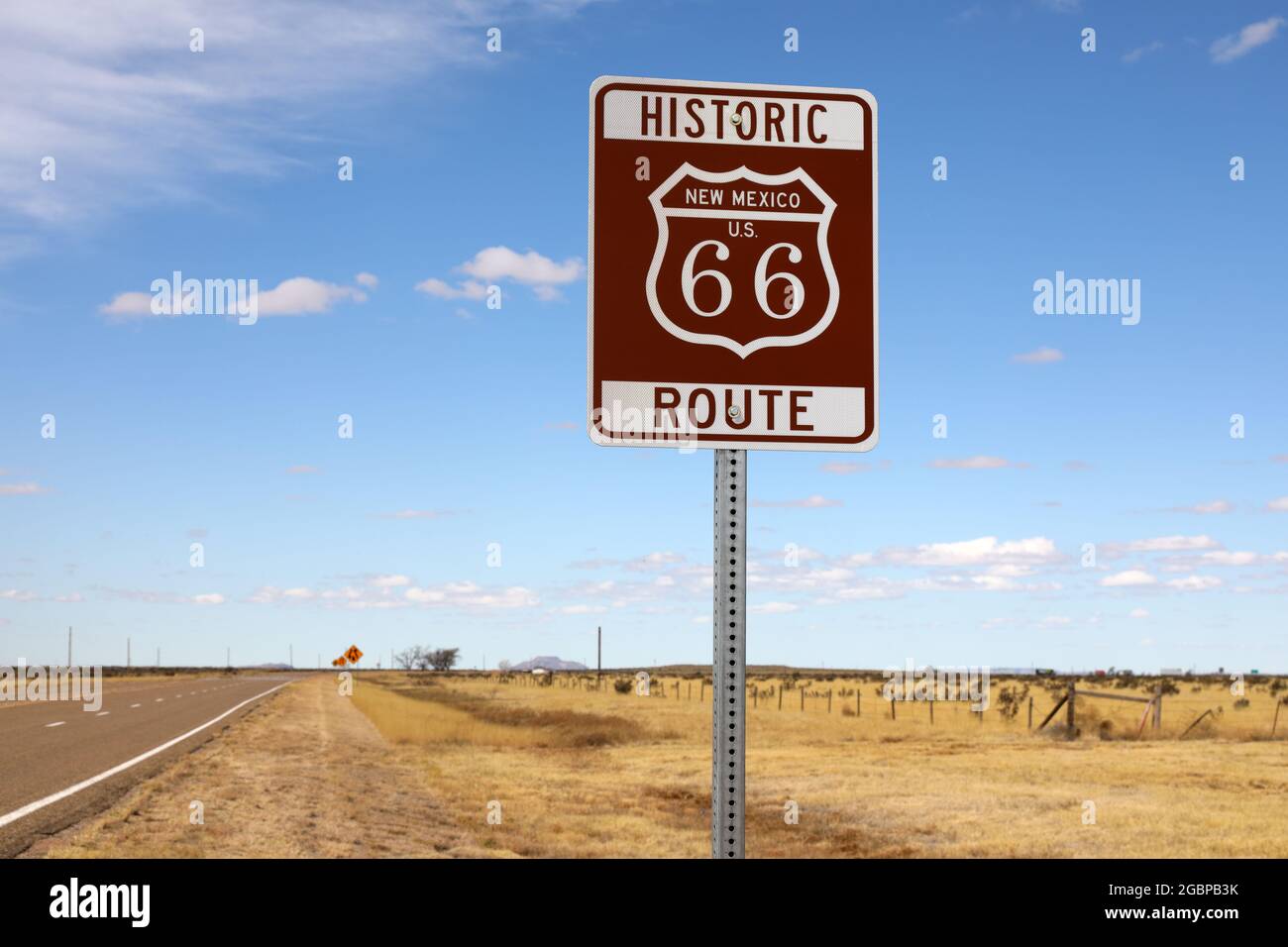 geography / travel, USA, New Mexico, Tucumcari, route 66 sign, route 66, Tucumcari, New Mexico, ADDITIONAL-RIGHTS-CLEARANCE-INFO-NOT-AVAILABLE Stock Photo