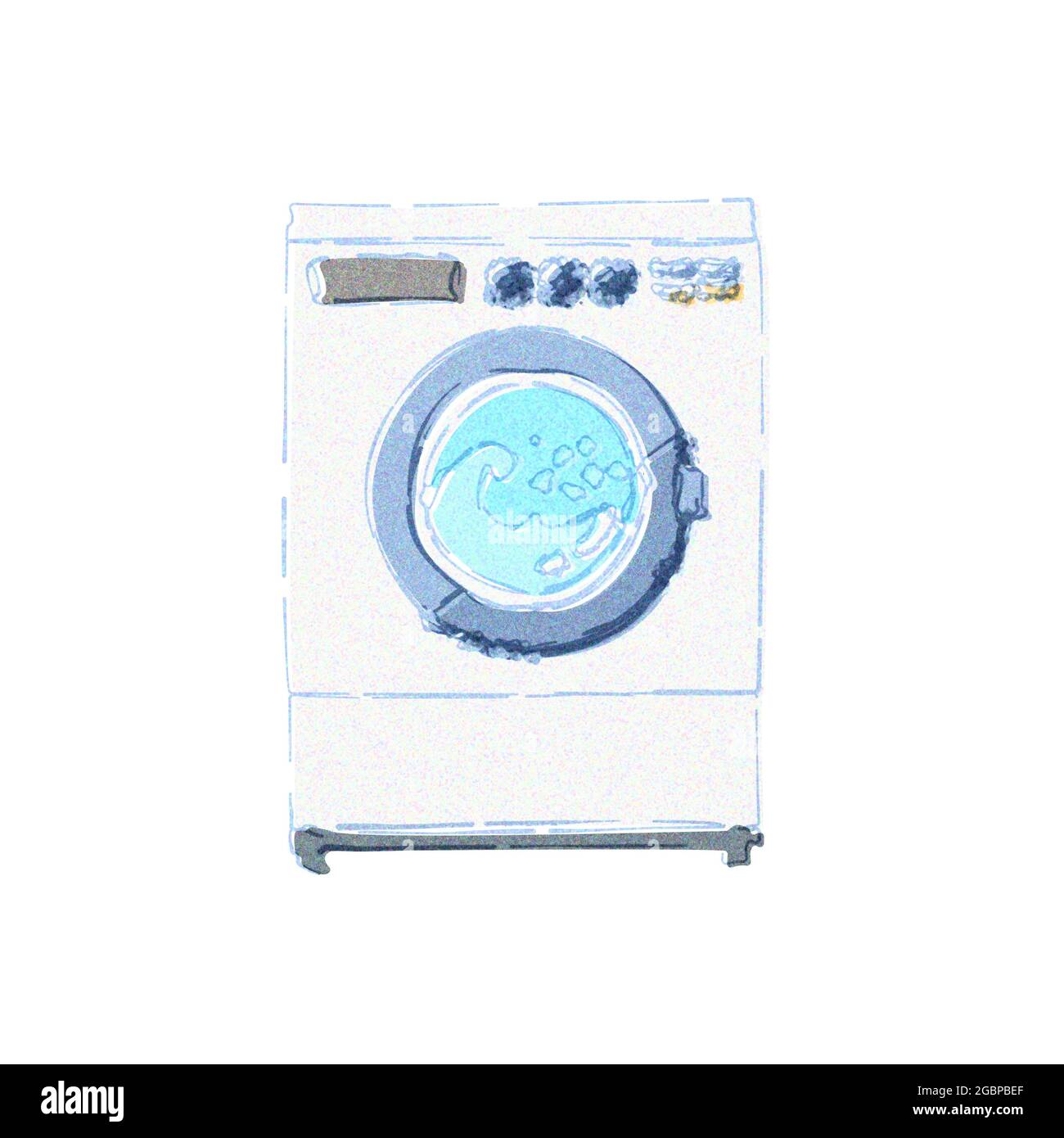Drum type washing machine.It is a watercolor touch Stock Photo Alamy