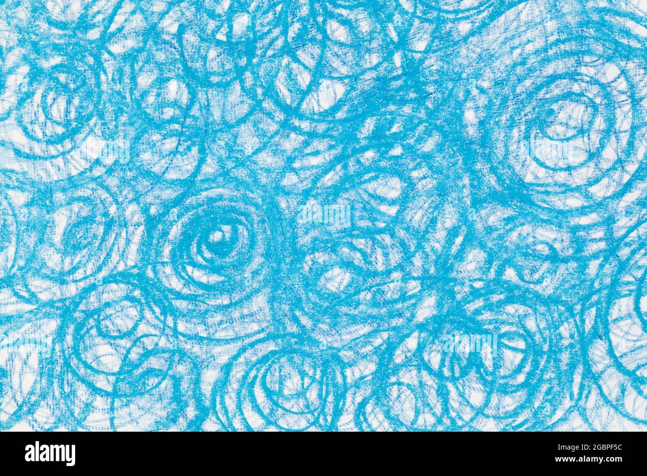 blue color circle crayon doodles  background texture Stock Photo