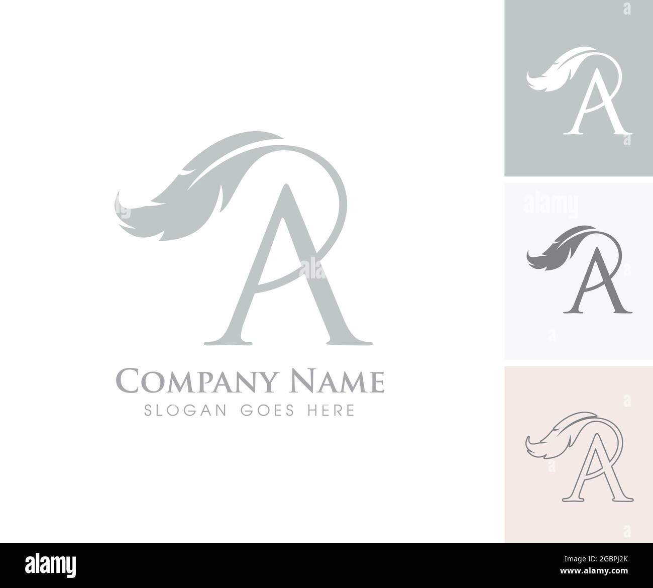 A vector Illustration of Feather Monogram Initial Letter A Stock Vector ...