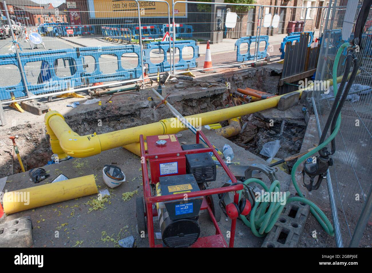 Gas Works. The utilities people where to lay a new gas main in the high