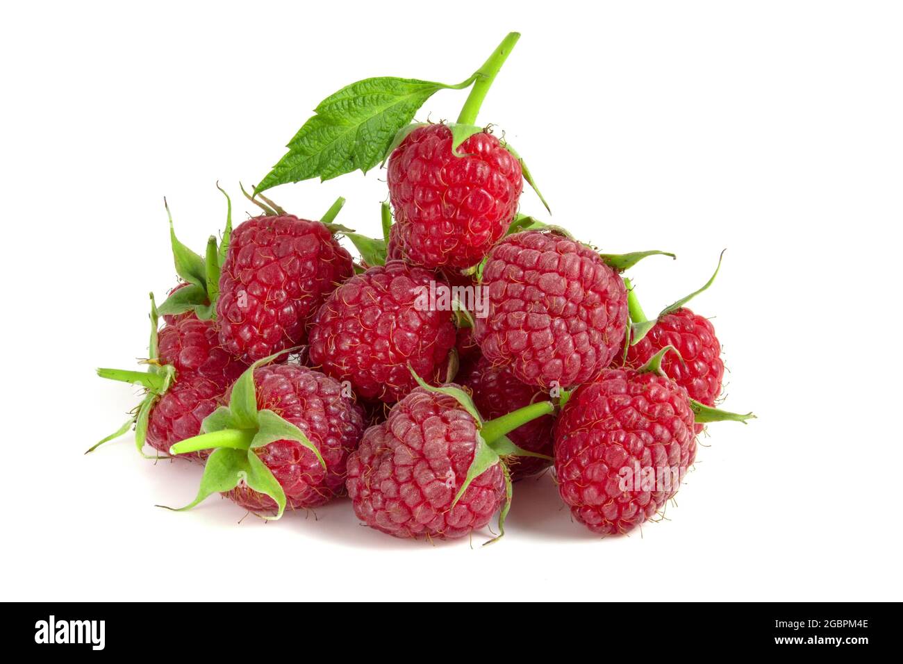 Red raspberry isolated on a white background. Stock Photo