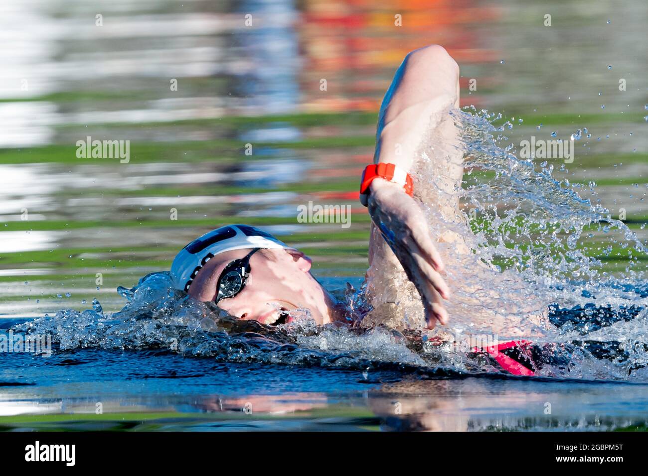 Tokyo, Japan. 05th Aug, 2021. Florian Wellbrock of Germany competes in the men 10km marathon swimming at Odaiba Marine Park during the Tokyo 2020 Olympic games in Tokyo, August 5th, 2021. Photo Giorgio Scala/Deepbluemedia/Insidefoto Credit: insidefoto srl/Alamy Live News Stock Photo