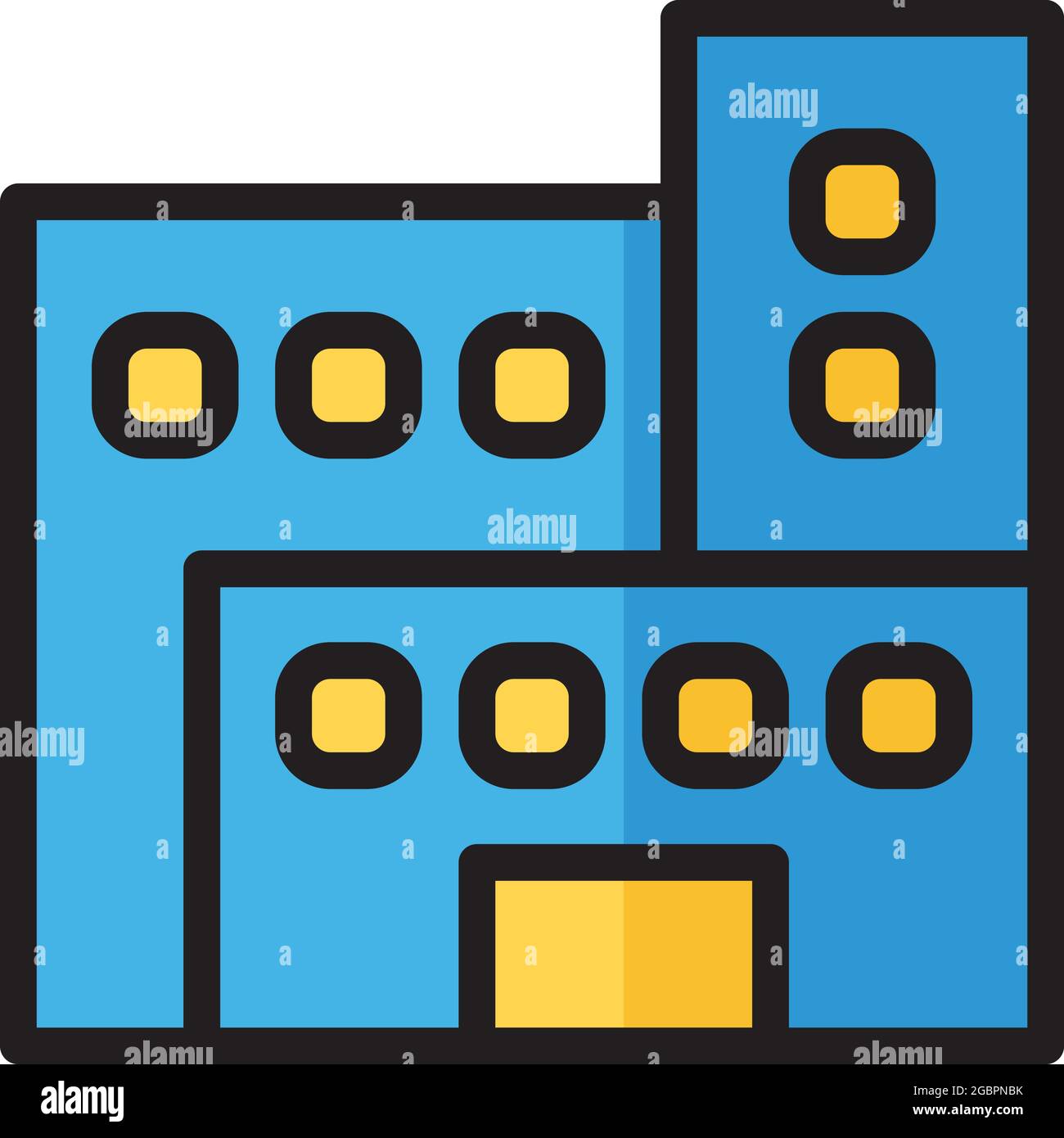 illustration vector icon building flat line style collection vector ...