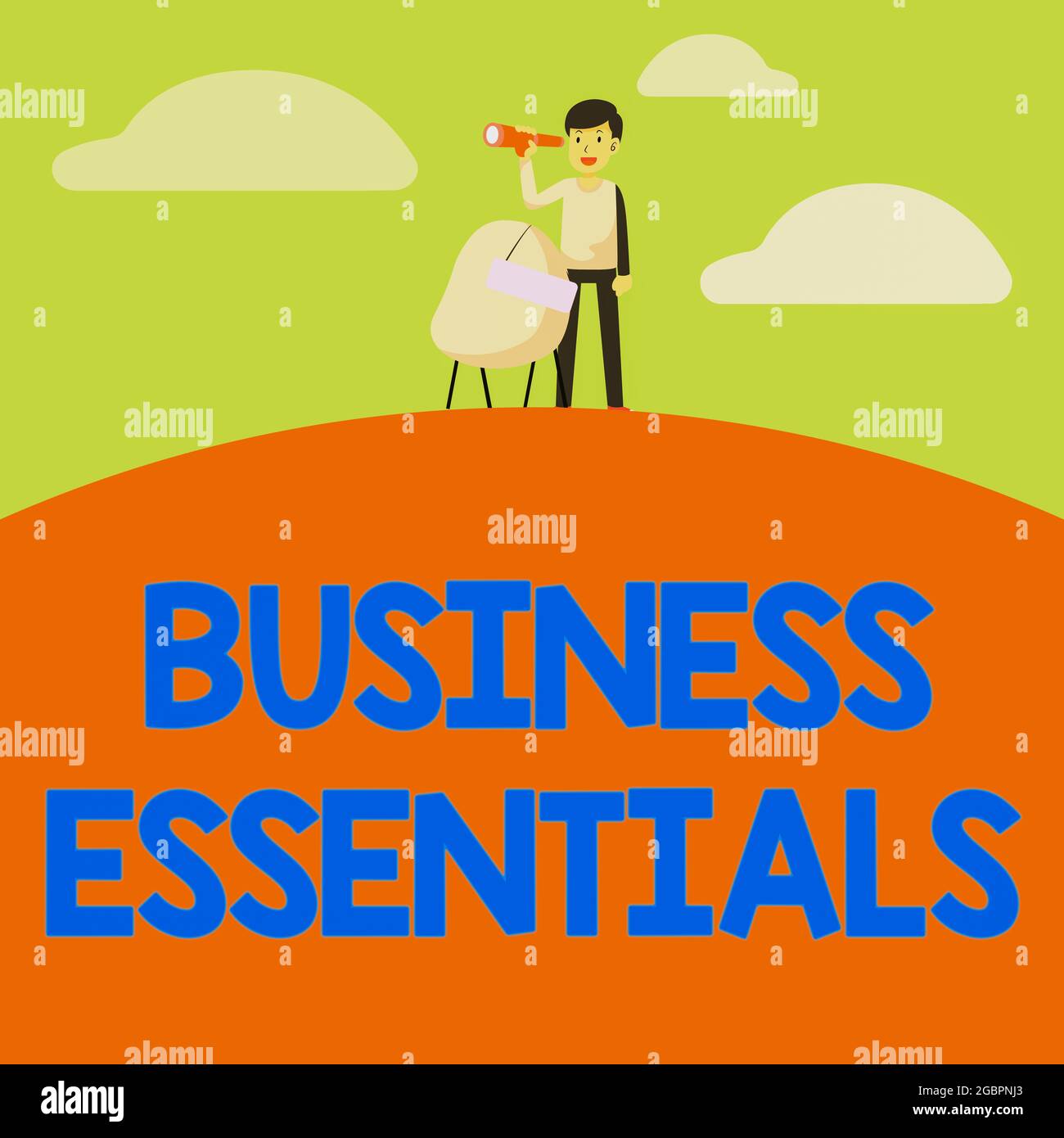 Hand writing sign Business Essentials. Business idea important key