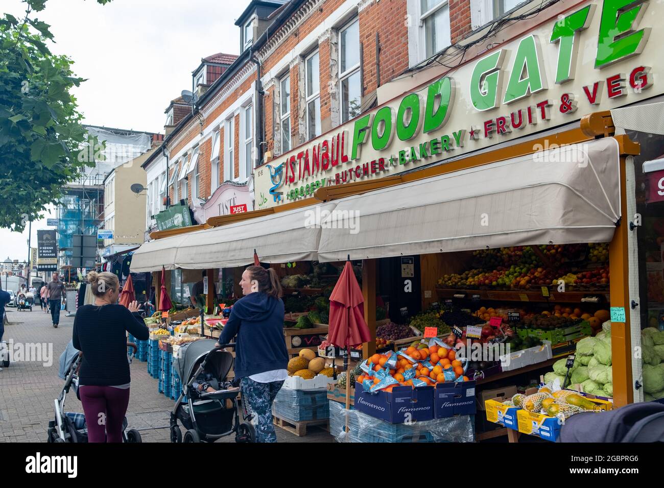 London- August 2021: Fresh food independent grocery stores in Tooting,  south west London Stock Photo - Alamy