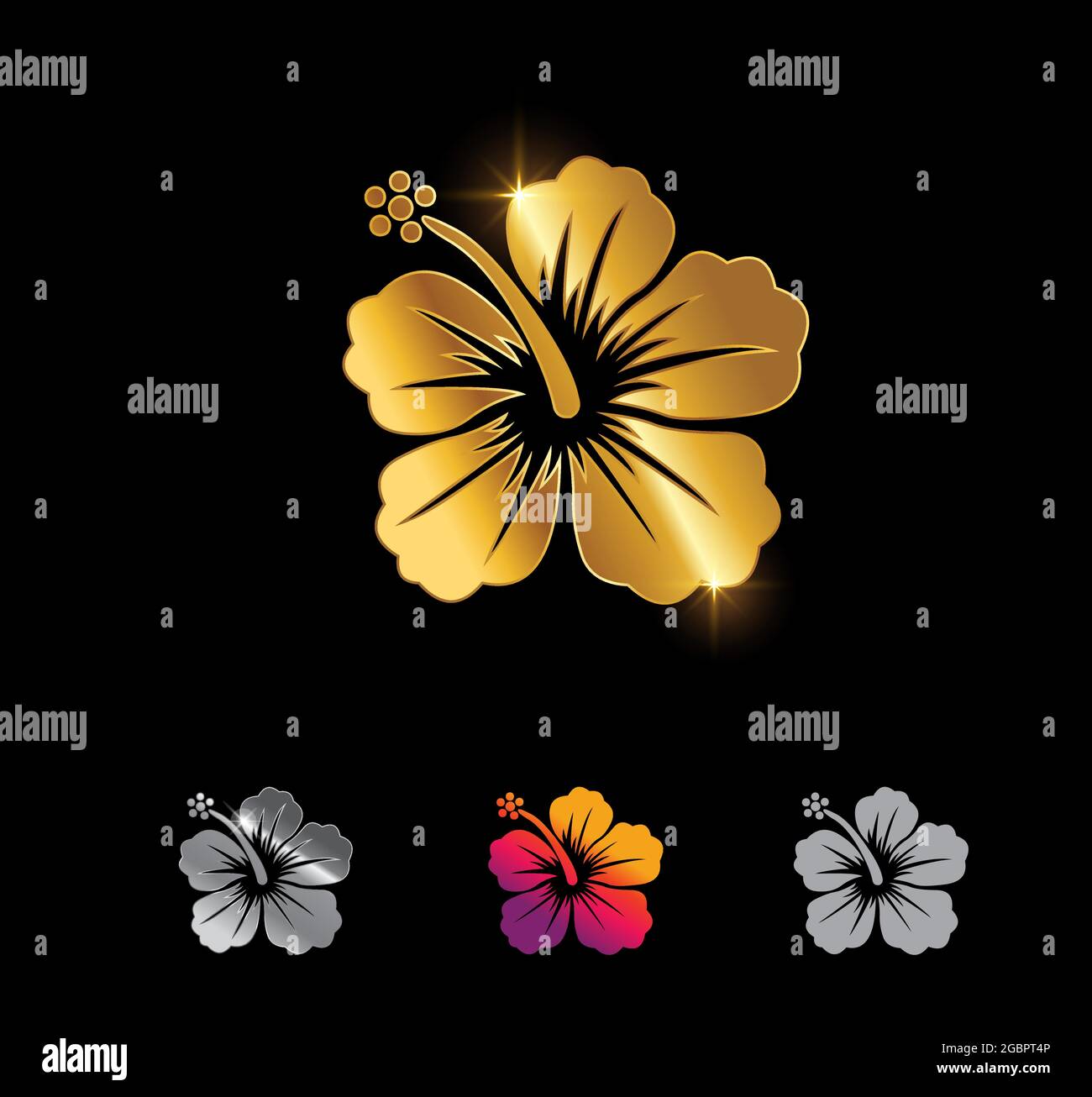A Vector Illustration of Golden Flower Vector Sign Stock Vector Image ...