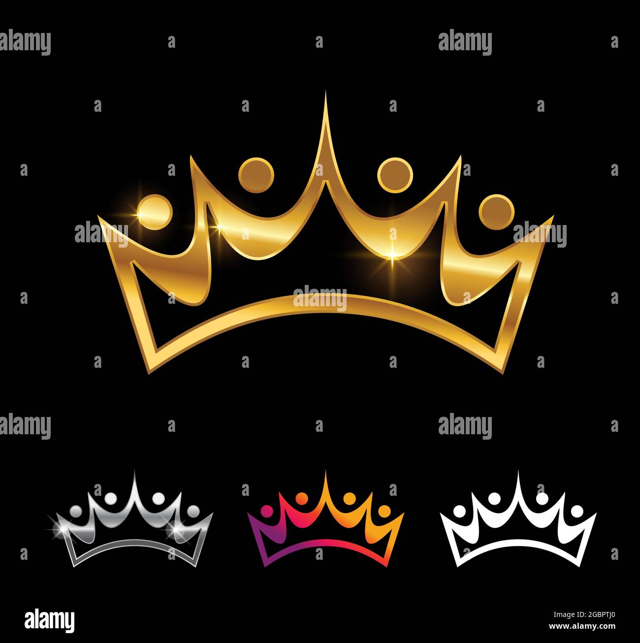 A vector Illustration set of Golden Crown People Sign Stock Vector ...