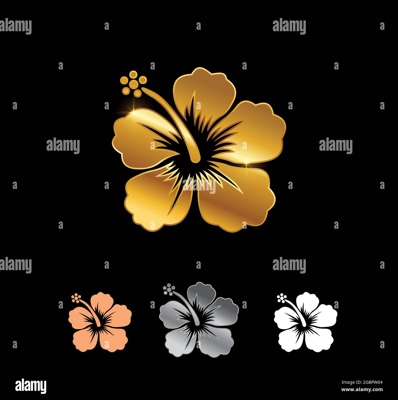 A vector Illustration of Golden Flower Vector Sign Stock Vector Image ...