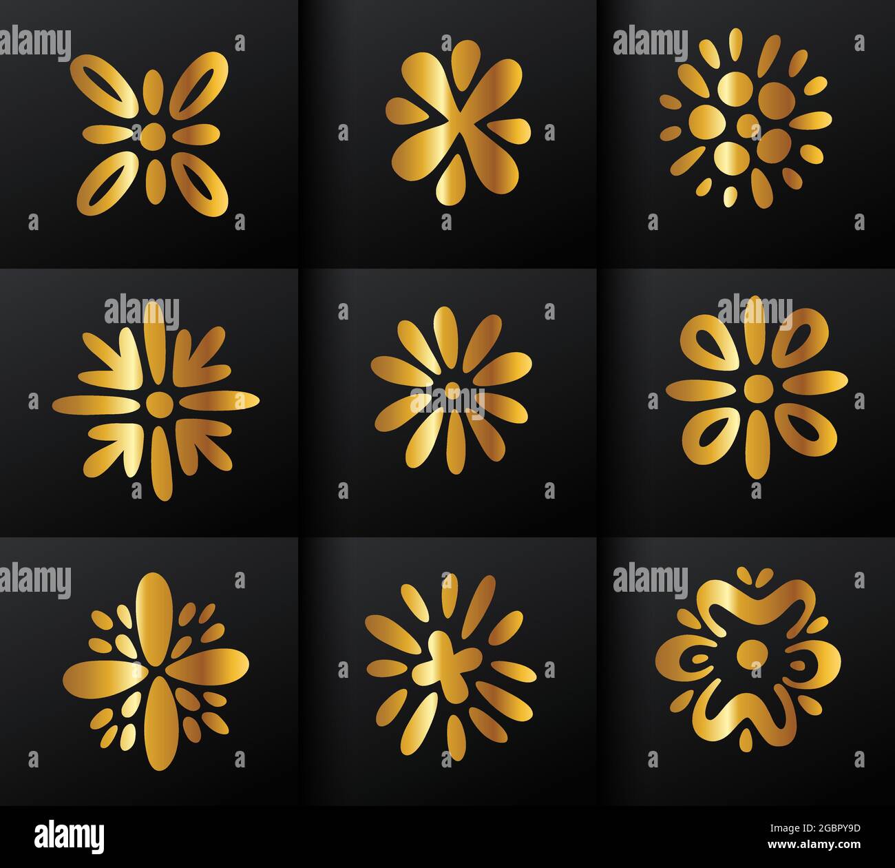 Luxury logo design collection set of Golden Splash Vector Sign Stock Vector