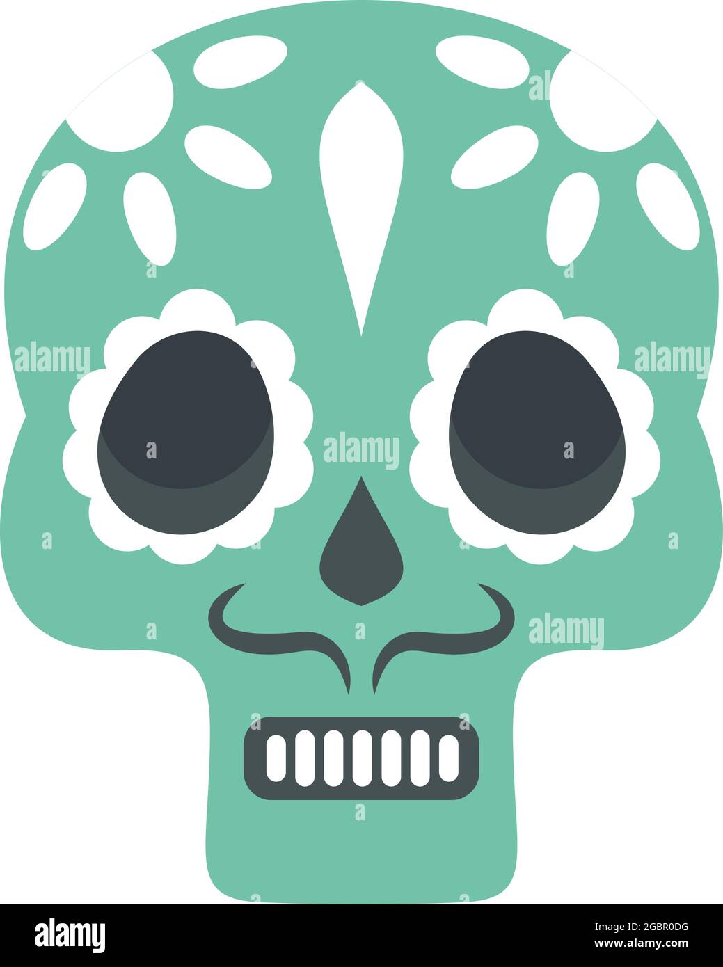 Mexican skull icon. Flat illustration of mexican skull vector icon ...