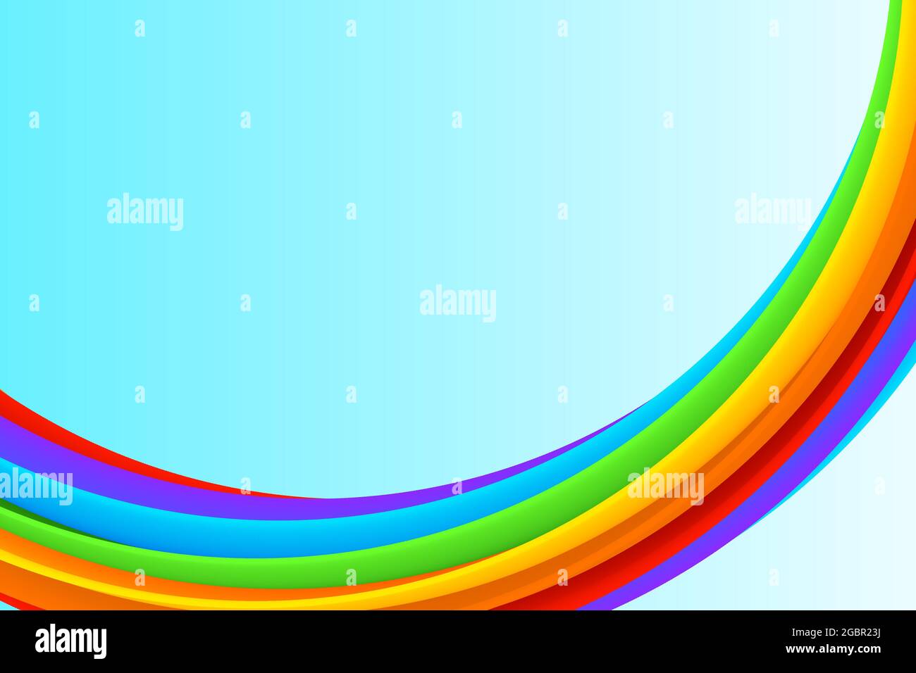 Bright 3D rainbow background, summer poster template. Colorful joyful ...