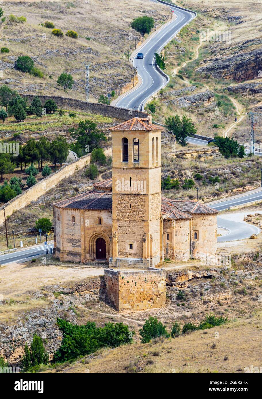 Iglesia de la Vera Cruz, or Church of the True Cross, Segovia, Segovia Province, Castile and Leon, Spain.  The church dates from the 13th century and Stock Photo