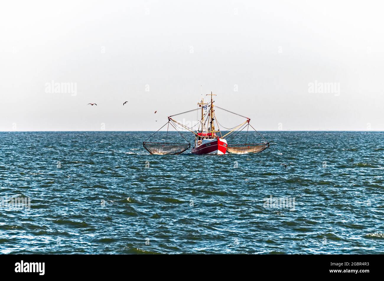fishing boat in the northsea, trawler in der nordsee Stock Photo
