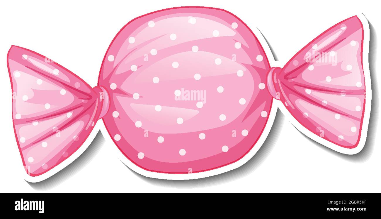 Wrapped sweet candy sticker on white background illustration Stock Vector  Image \u0026 Art - Alamy, image size:1300x750