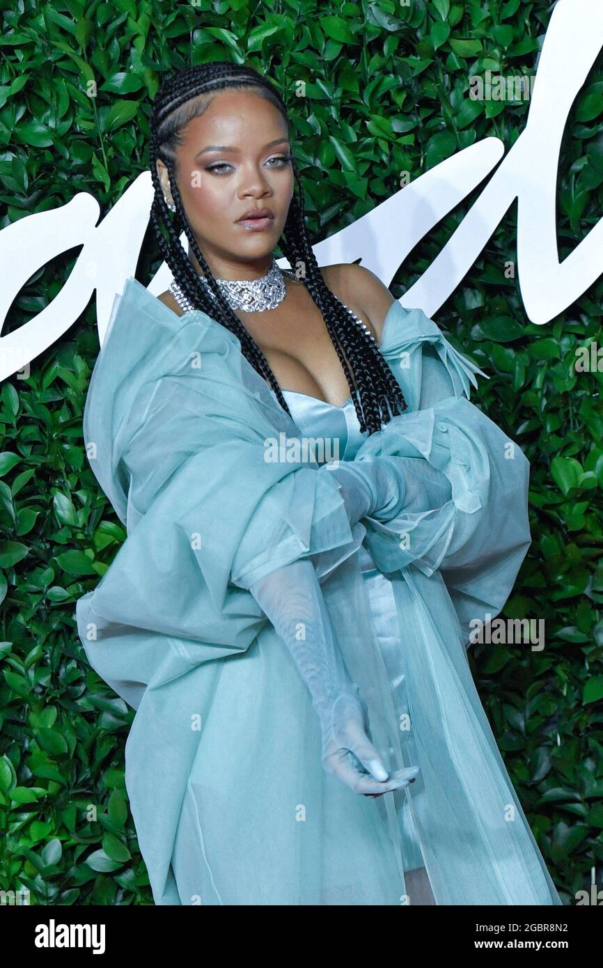 File photo dated December 02, 2019 of Rihanna attending the Fashion Awards 2019 at the Royal Albert Hall in London, UK. Robyn 'Rihanna' Fenty is officially a billionaire, according to Forbes. The business magazine, which tracks and publishes data on the world's wealthiest individuals, on Wednesday reported the 33-year-old pop star's estimated net worth to be $ 1.7 billion, making her the wealthiest female musician and the second-richest woman in entertainment behind Oprah Winfrey. Photo by Aurore Marechal/ABACAPRESS.COM Stock Photo