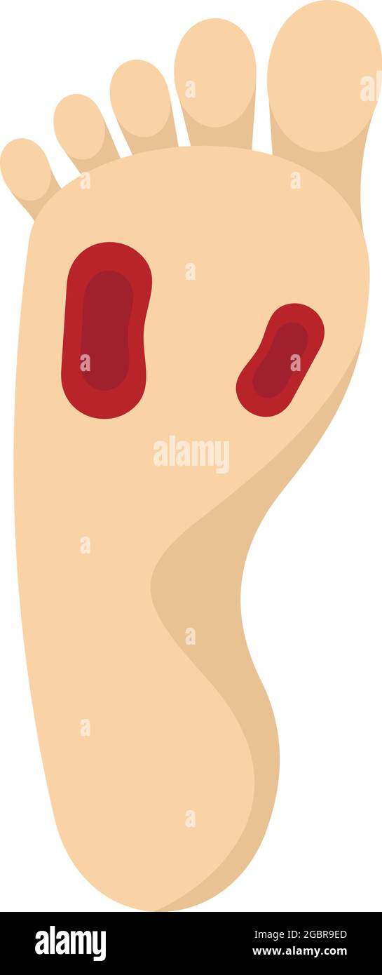 Blood foot pain icon. Flat illustration of blood foot pain vector icon isolated on white background Stock Vector