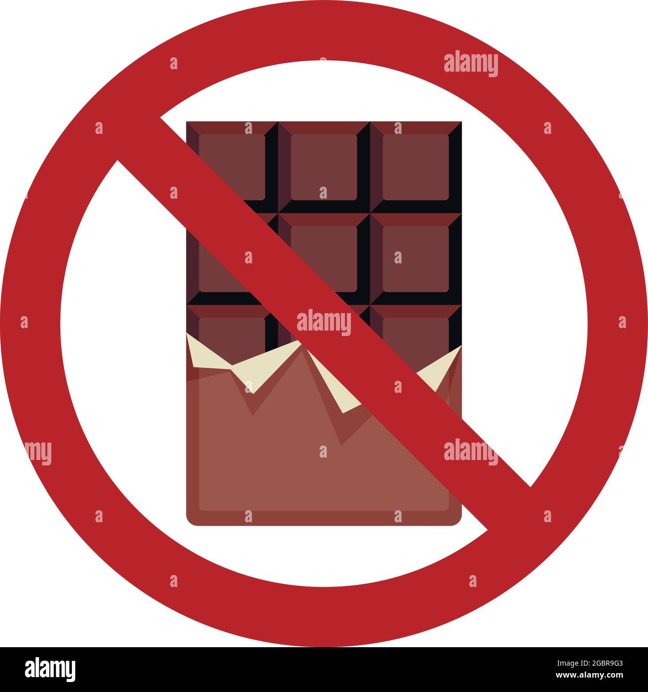 No chocolate bar icon. Flat illustration of no chocolate bar vector