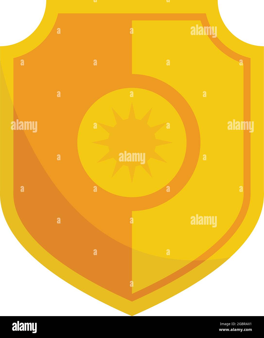 Sun block shield icon. Flat illustration of sun block shield vector icon isolated on white background Stock Vector