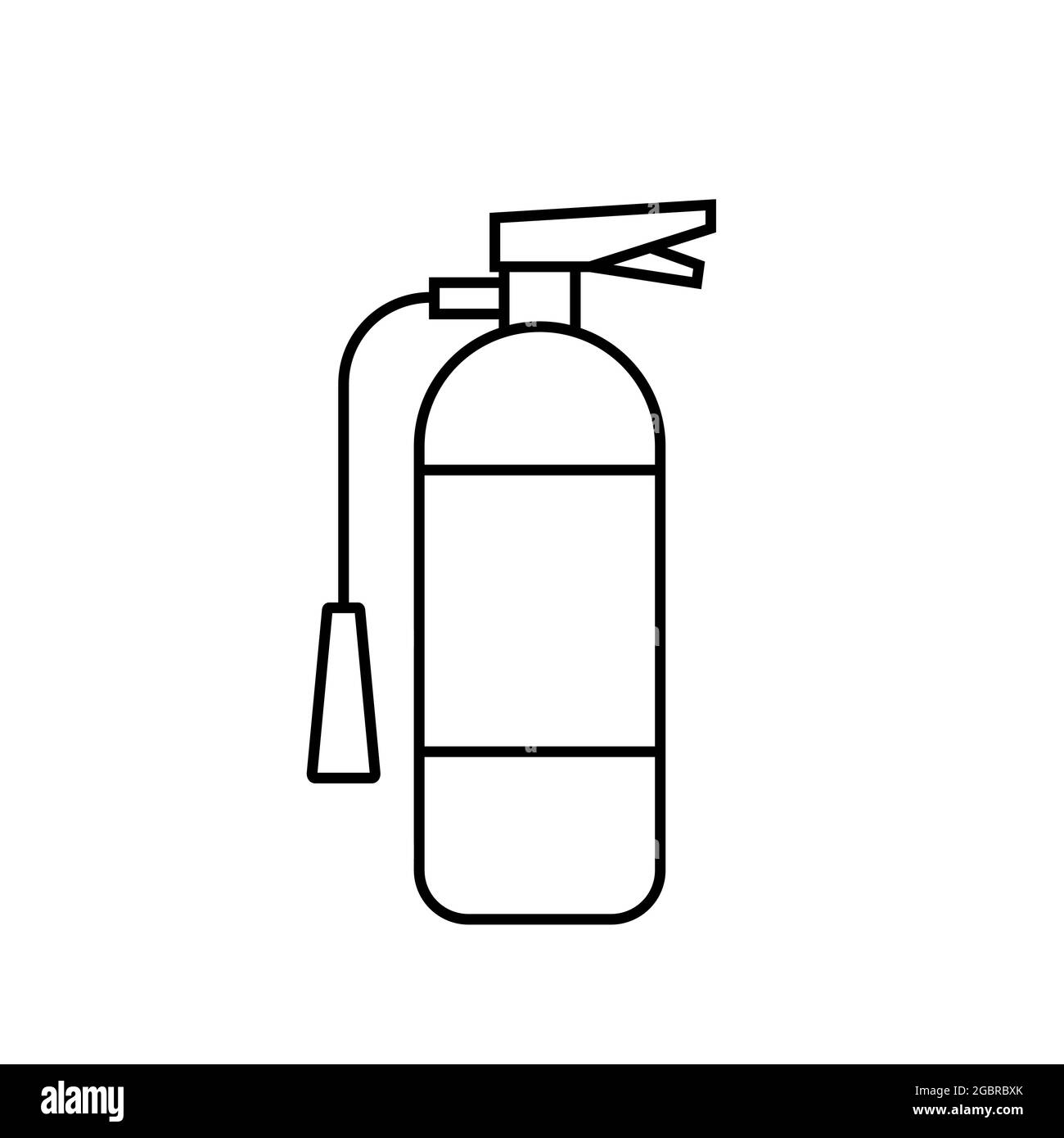 Fire extinguisher line icon. Portable safety equipment element. Active fire protection device used to extinguish or control small fires in emergency Stock Vector