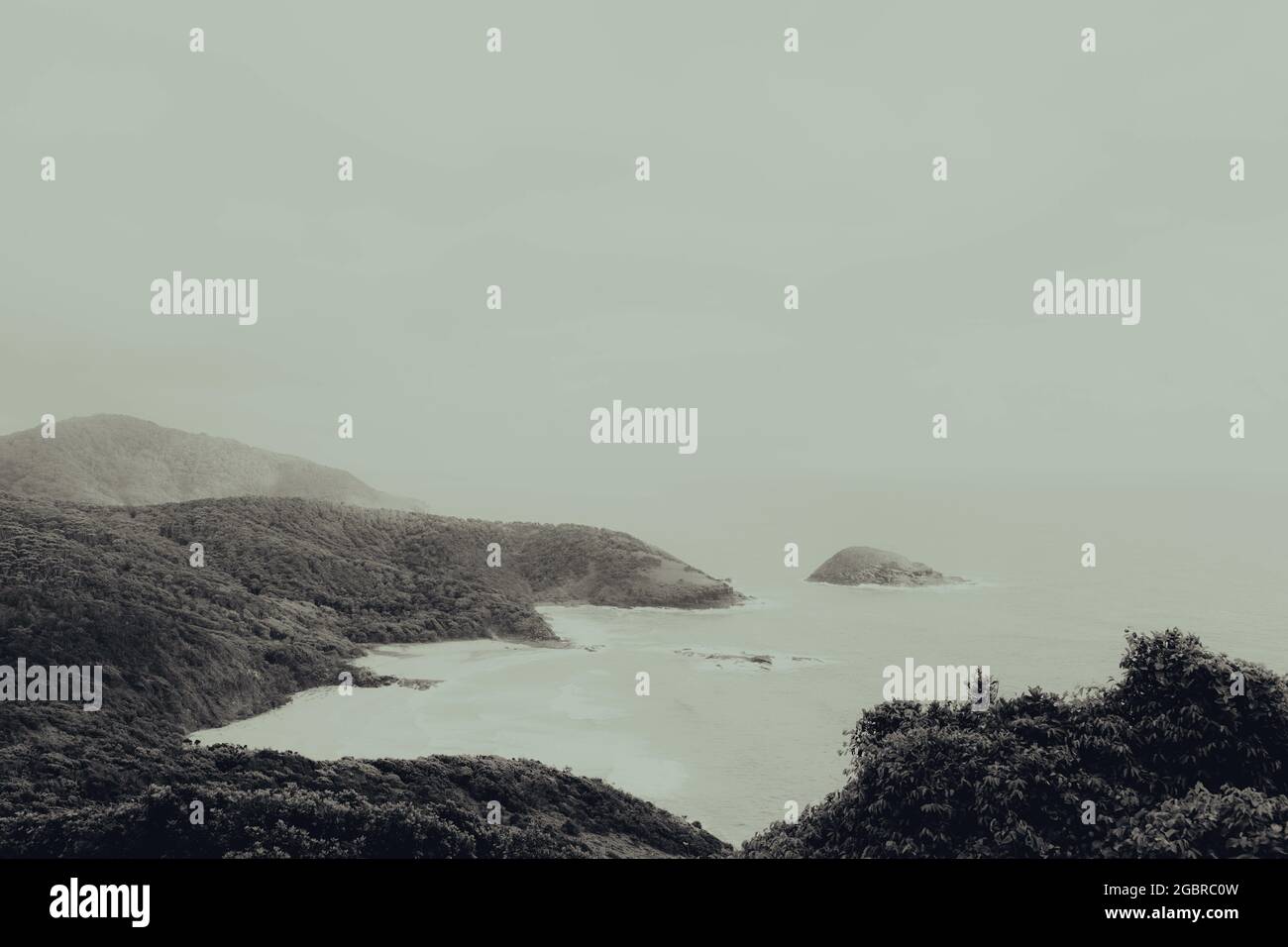 Beautiful view of the South West Rocks in Australia in a gloomy weather Stock Photo