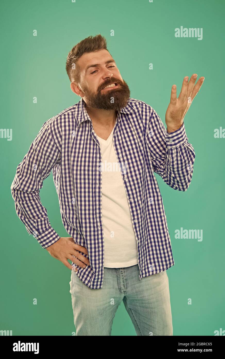 Confused brutal bearded man hi-res stock photography and images - Alamy