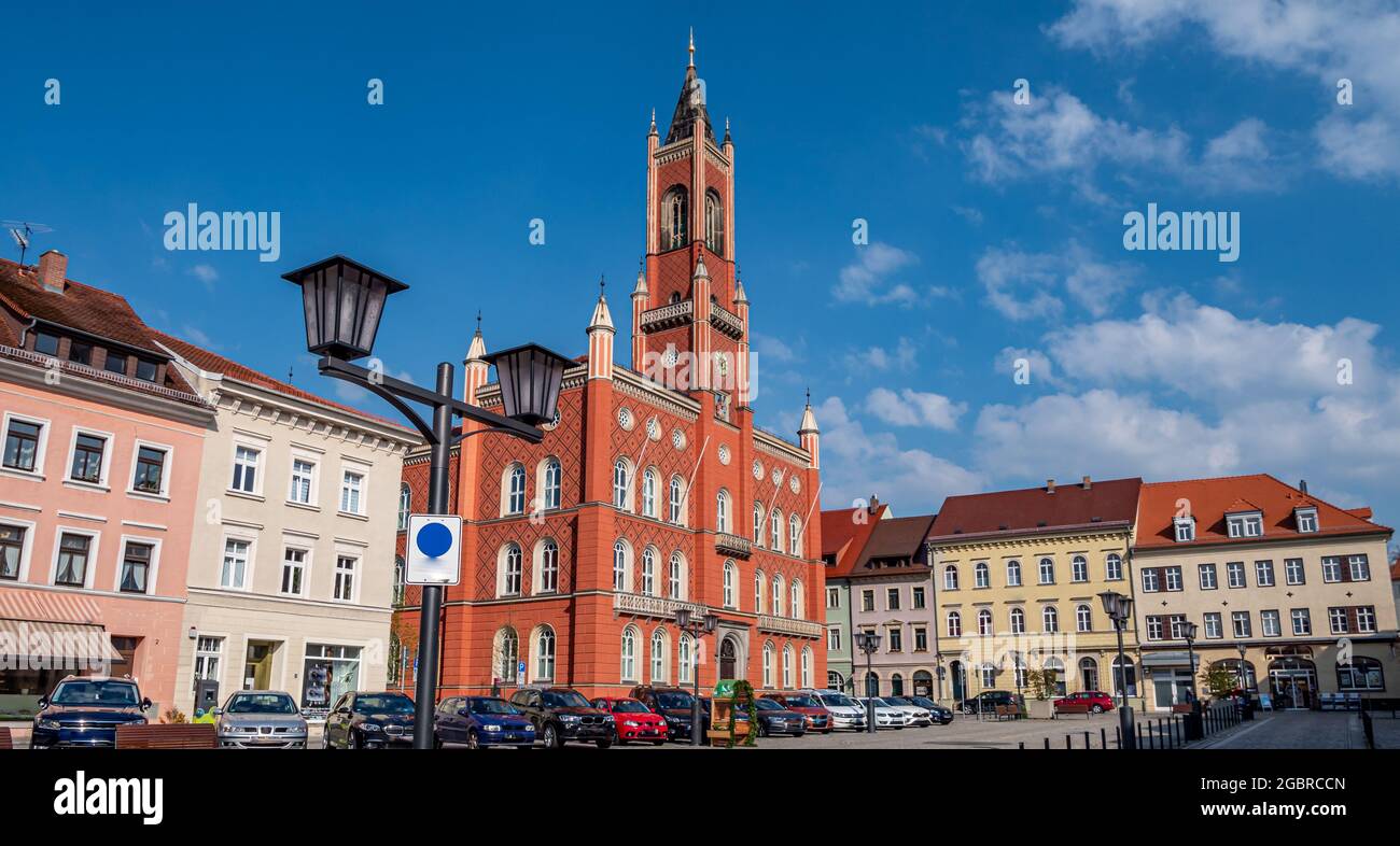 Panorama old town of Kamenz in Saxony Stock Photo