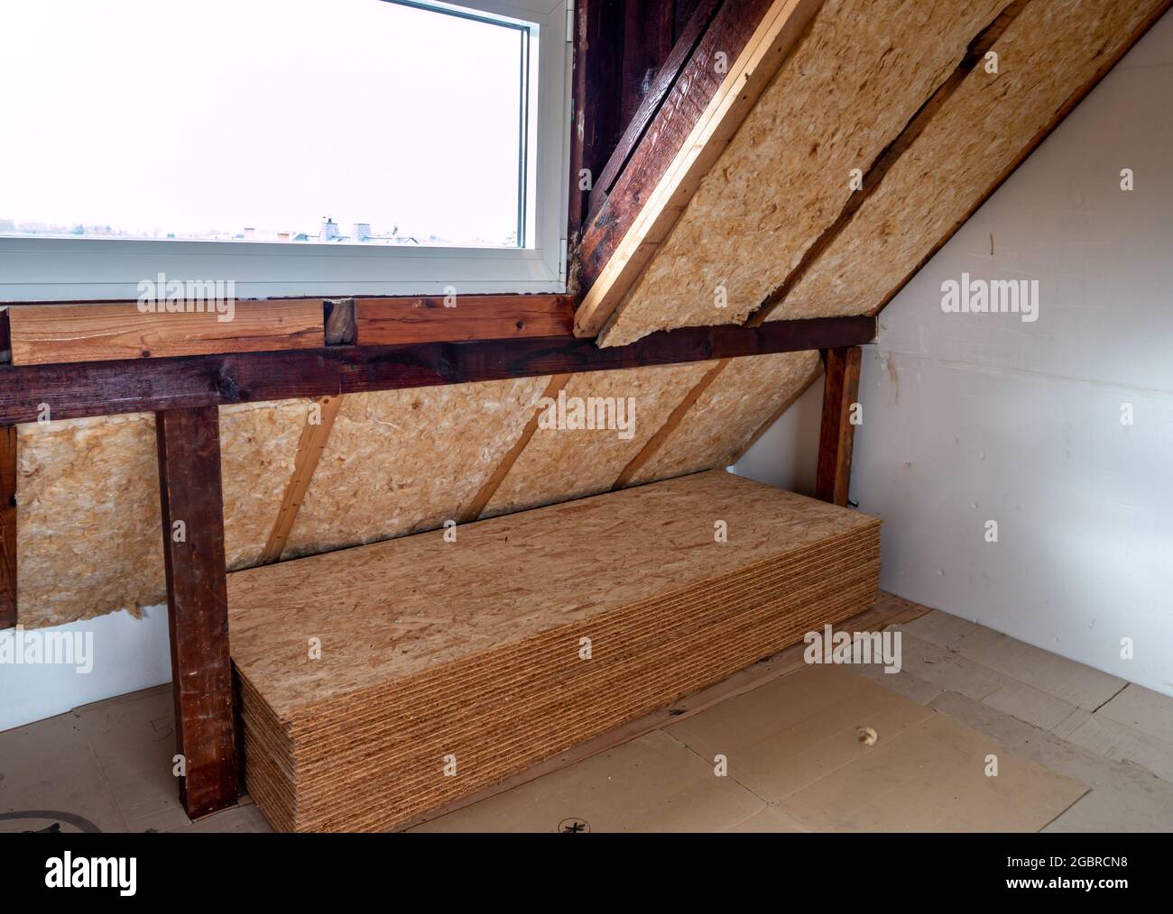 Expansion of an attic in the house Stock Photo