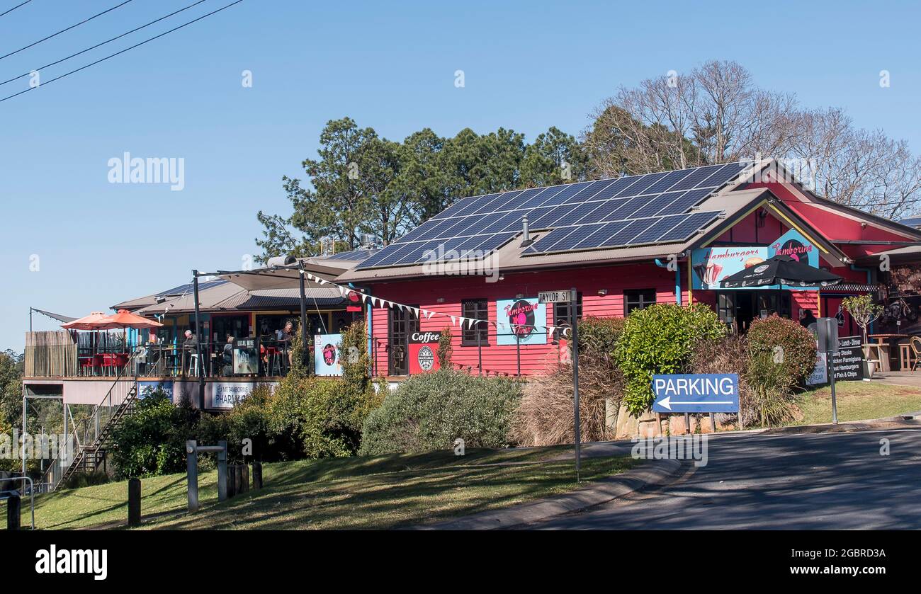 Cafe and other businesses in North Tamborine, on Tamborine Mountain