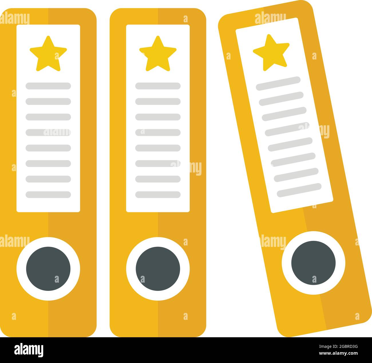 Business office folders icon. Flat illustration of business office ...